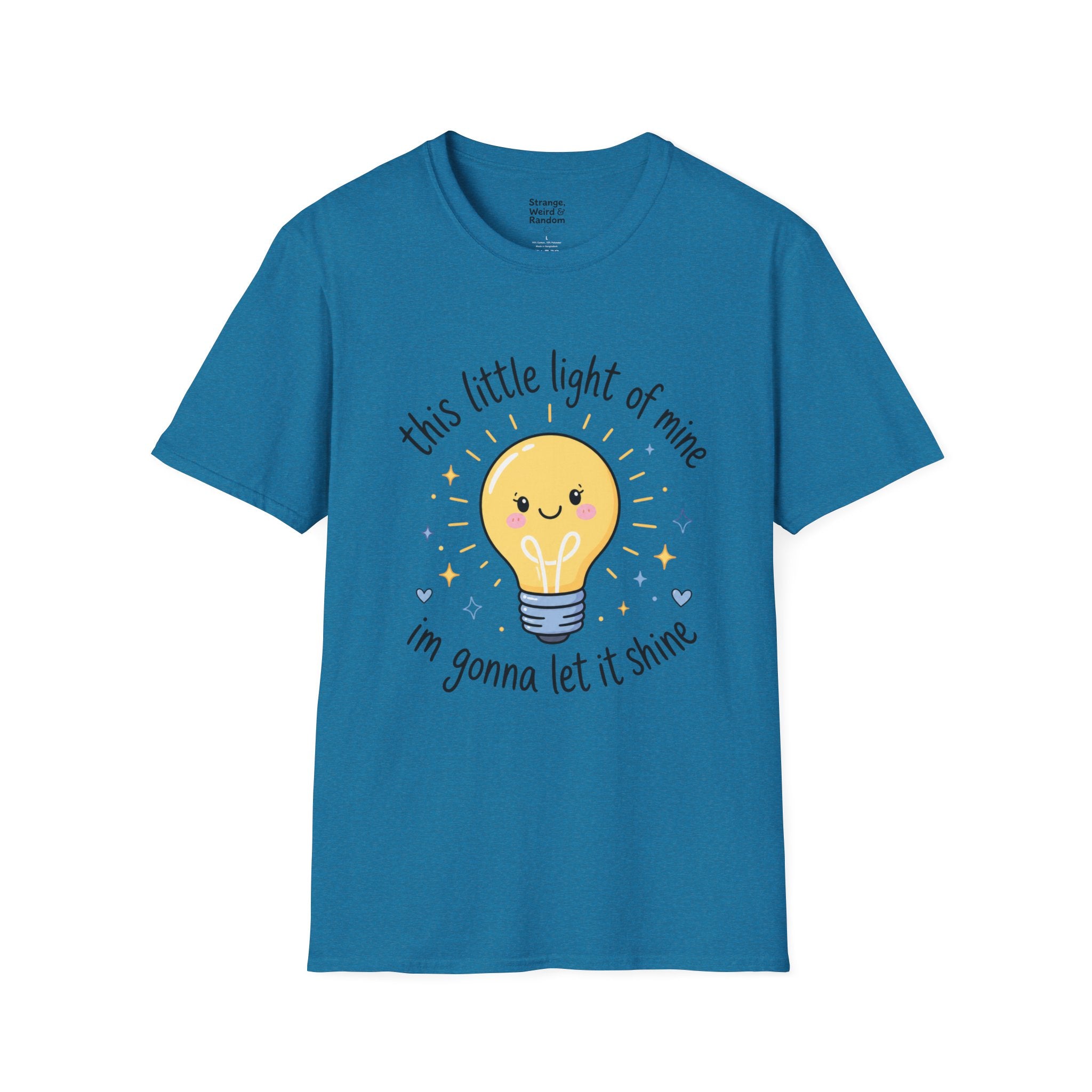 T-Shirt — "This Little Light of Mine" Cute Smiling Lightbulb Inspirational Tee