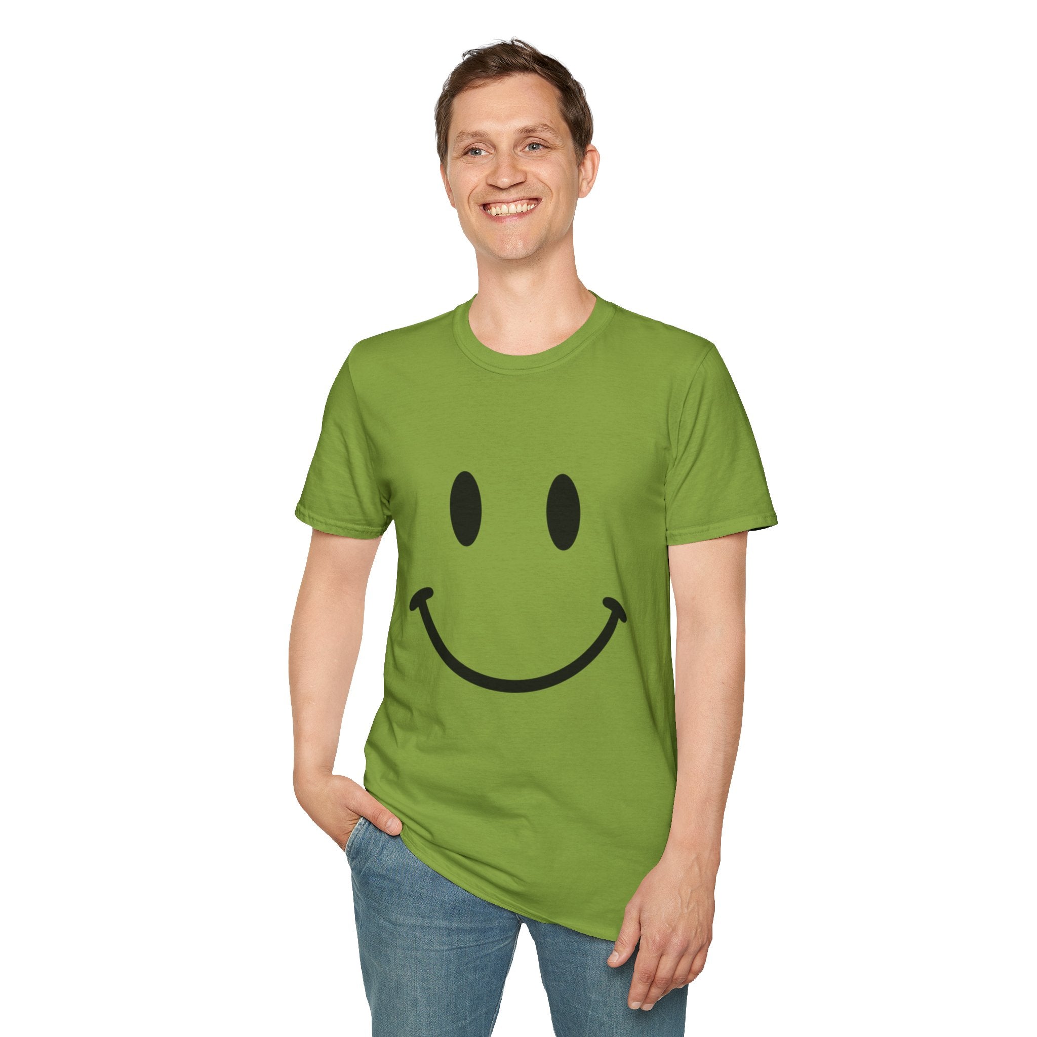Large Black Smiley Face T-Shirt | Orange Graphic Tee