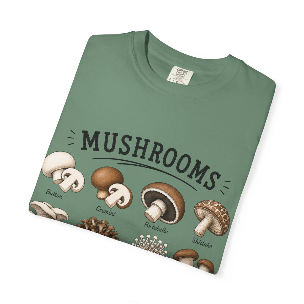 Mushroom Guide T-Shirt — Illustrated Edible & Wild Fungi Chart