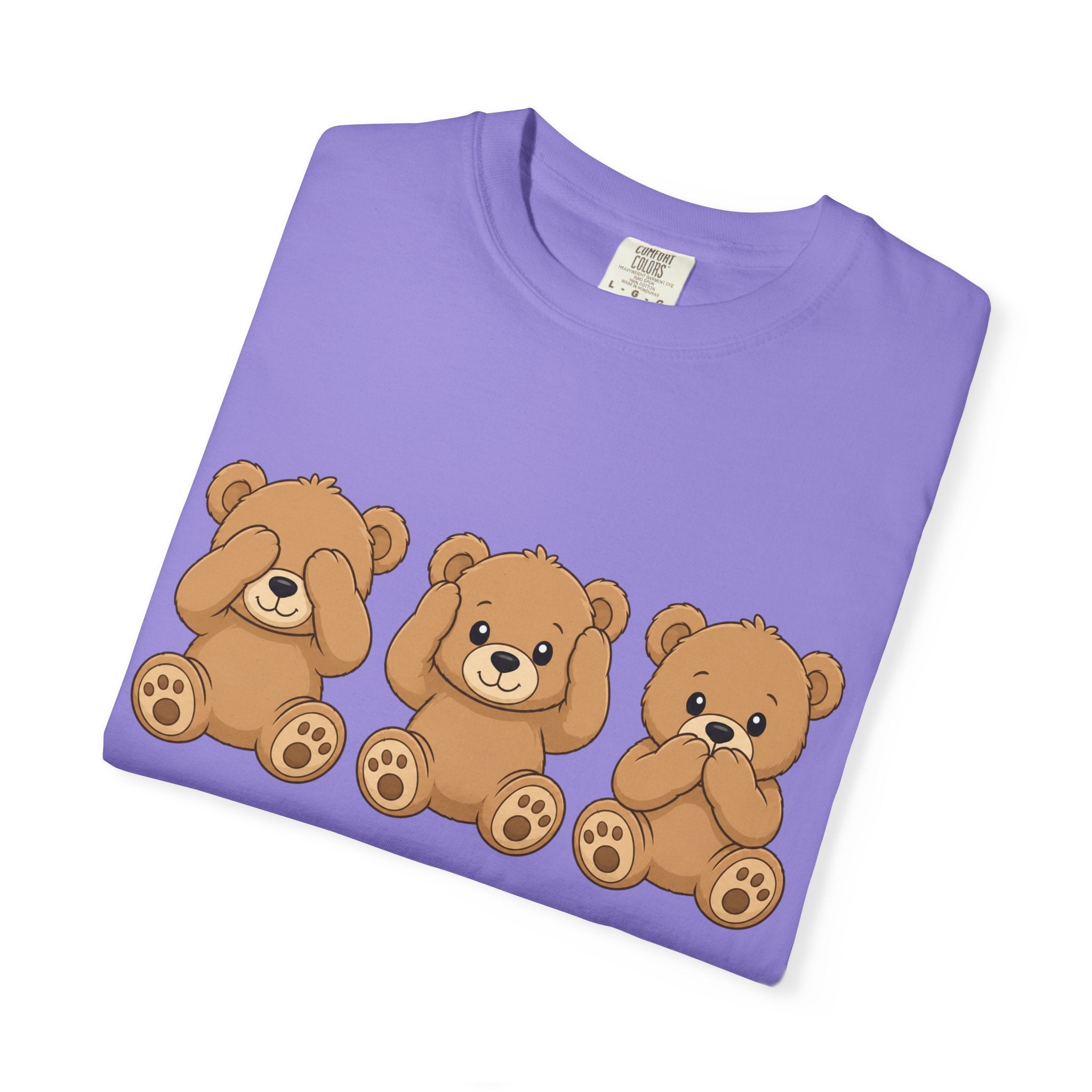 See No Evil Bears T‑Shirt — Cute Three Teddy Design, Cute Animal Tee for Kids & Adults
