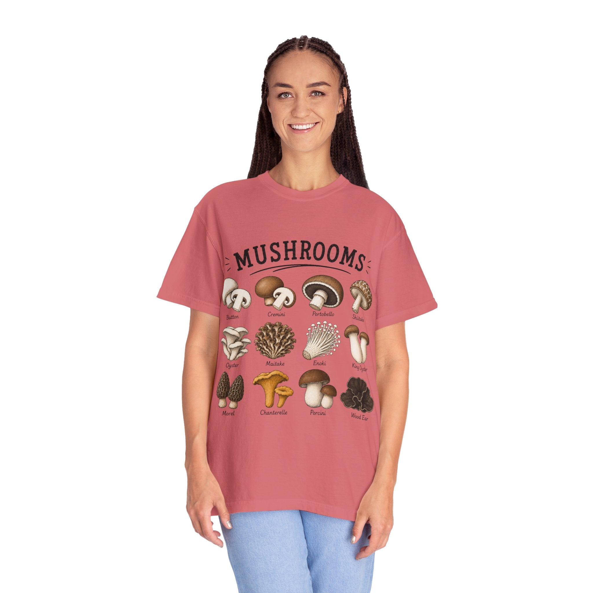 Mushroom Guide T-Shirt — Illustrated Edible & Wild Fungi Chart