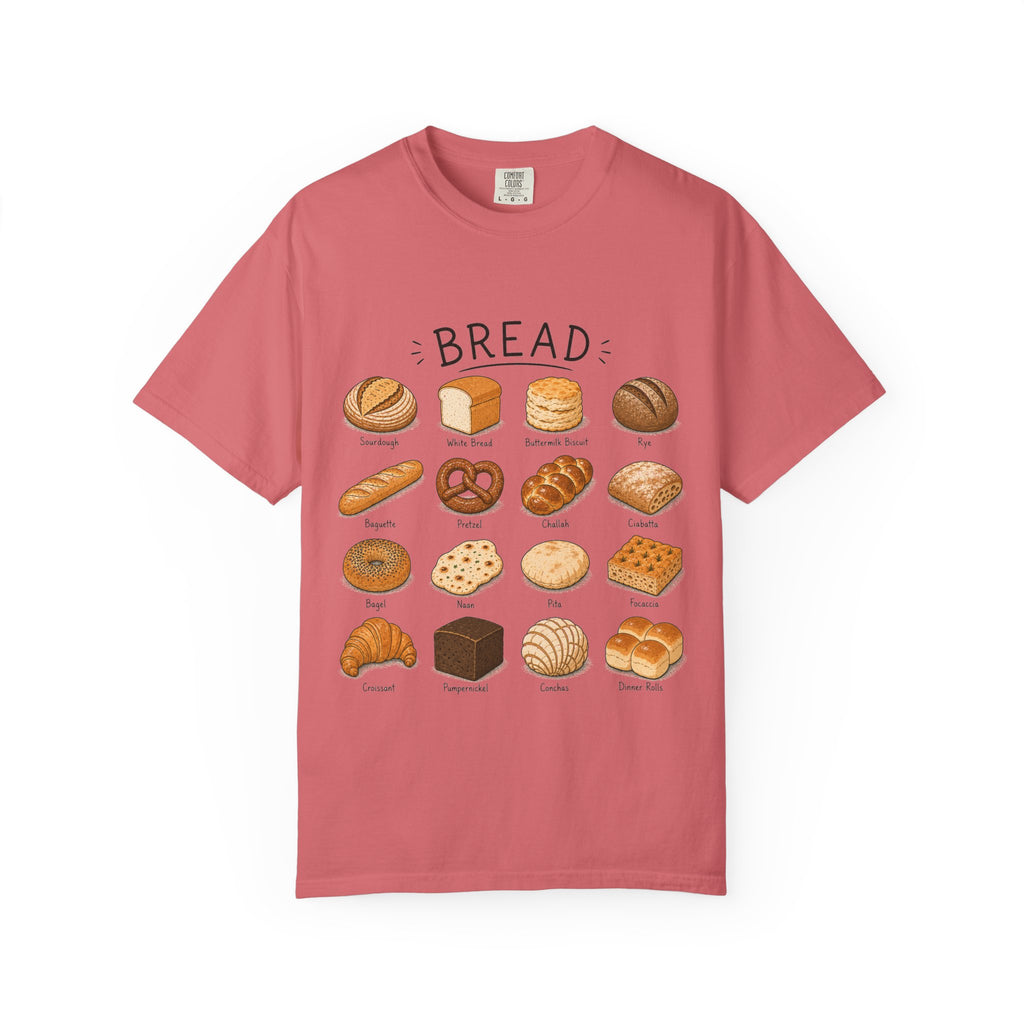 Bread Types T-Shirt — Illustrated Bakery Breads Chart Tee