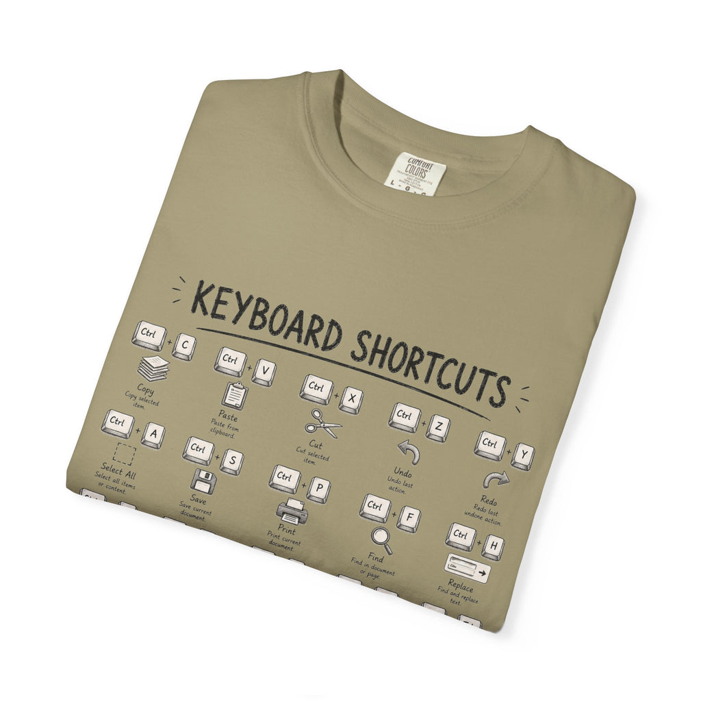 Keyboard Shortcuts T-Shirt — Programmer Tech Cheat Sheet Tee