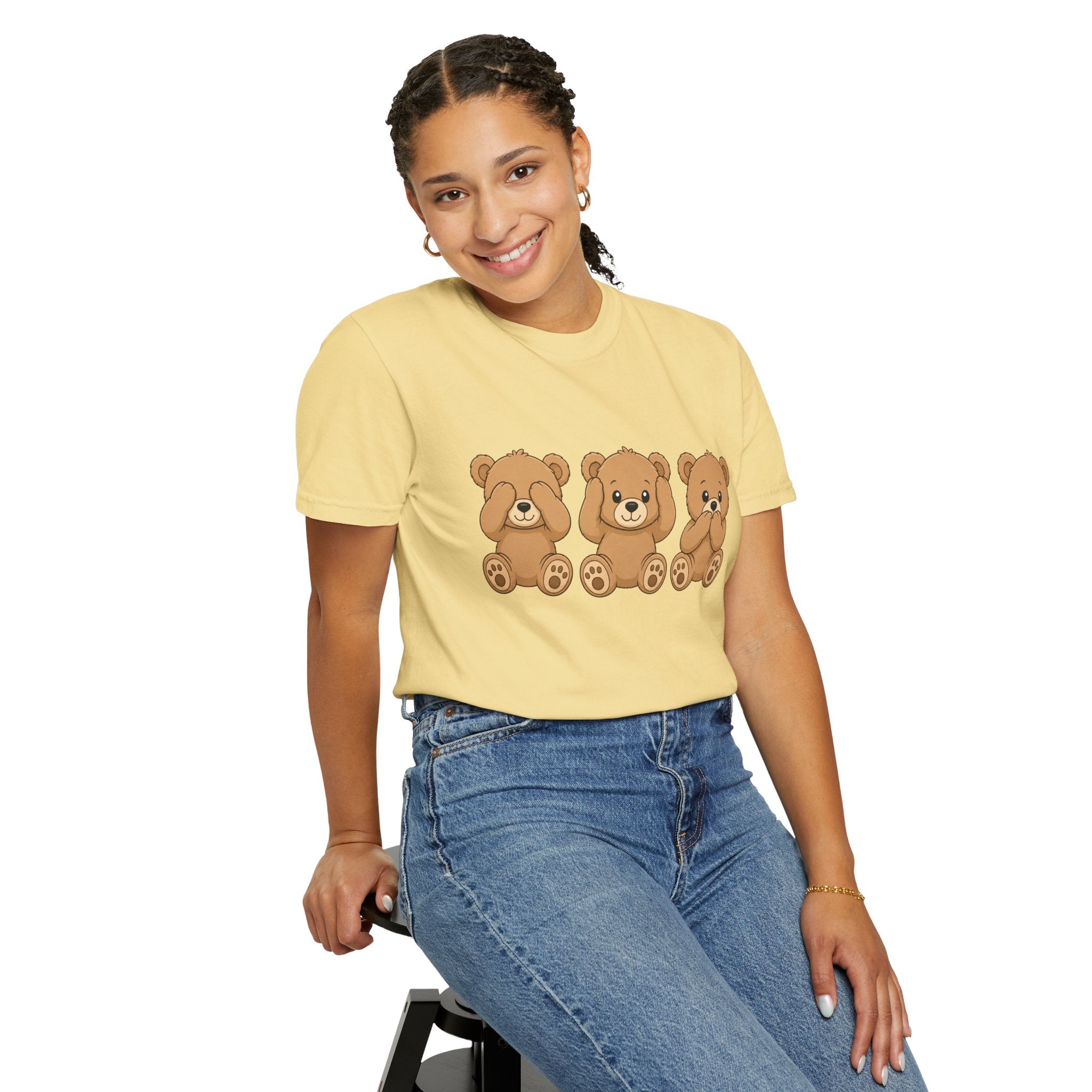 See No Evil Bears T‑Shirt — Cute Three Teddy Design, Cute Animal Tee for Kids & Adults