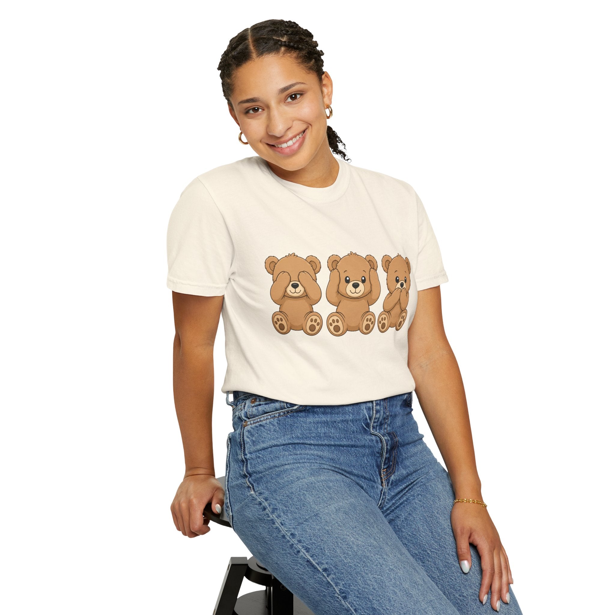 See No Evil Bears T‑Shirt — Cute Three Teddy Design, Cute Animal Tee for Kids & Adults