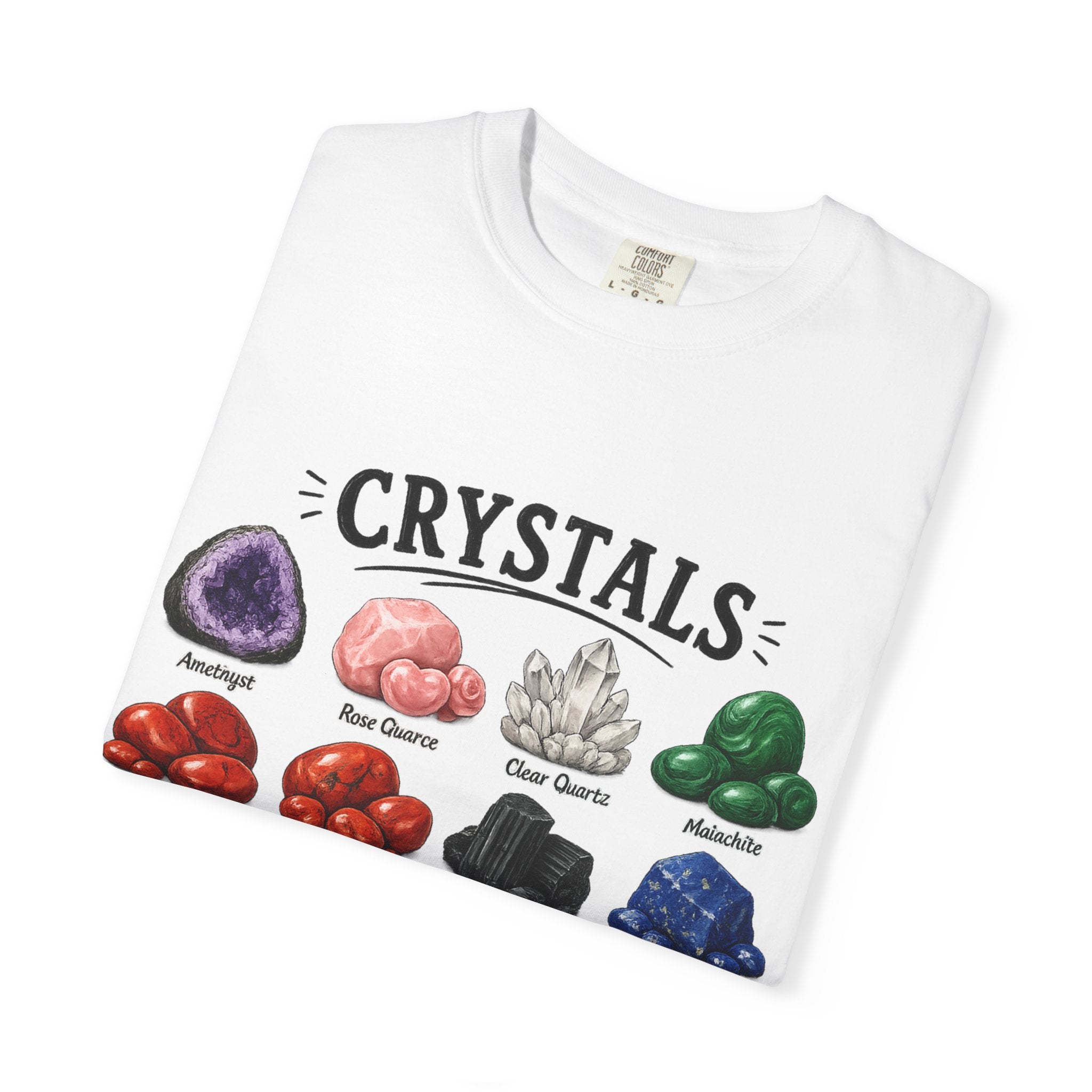 Crystal Guide T-Shirt — Illustrated Gemstone Chart Tee