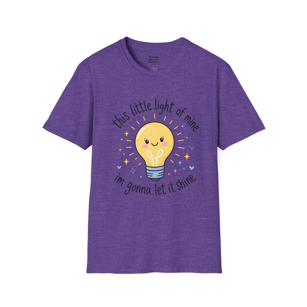T-Shirt — "This Little Light of Mine" Cute Smiling Lightbulb Inspirational Tee
