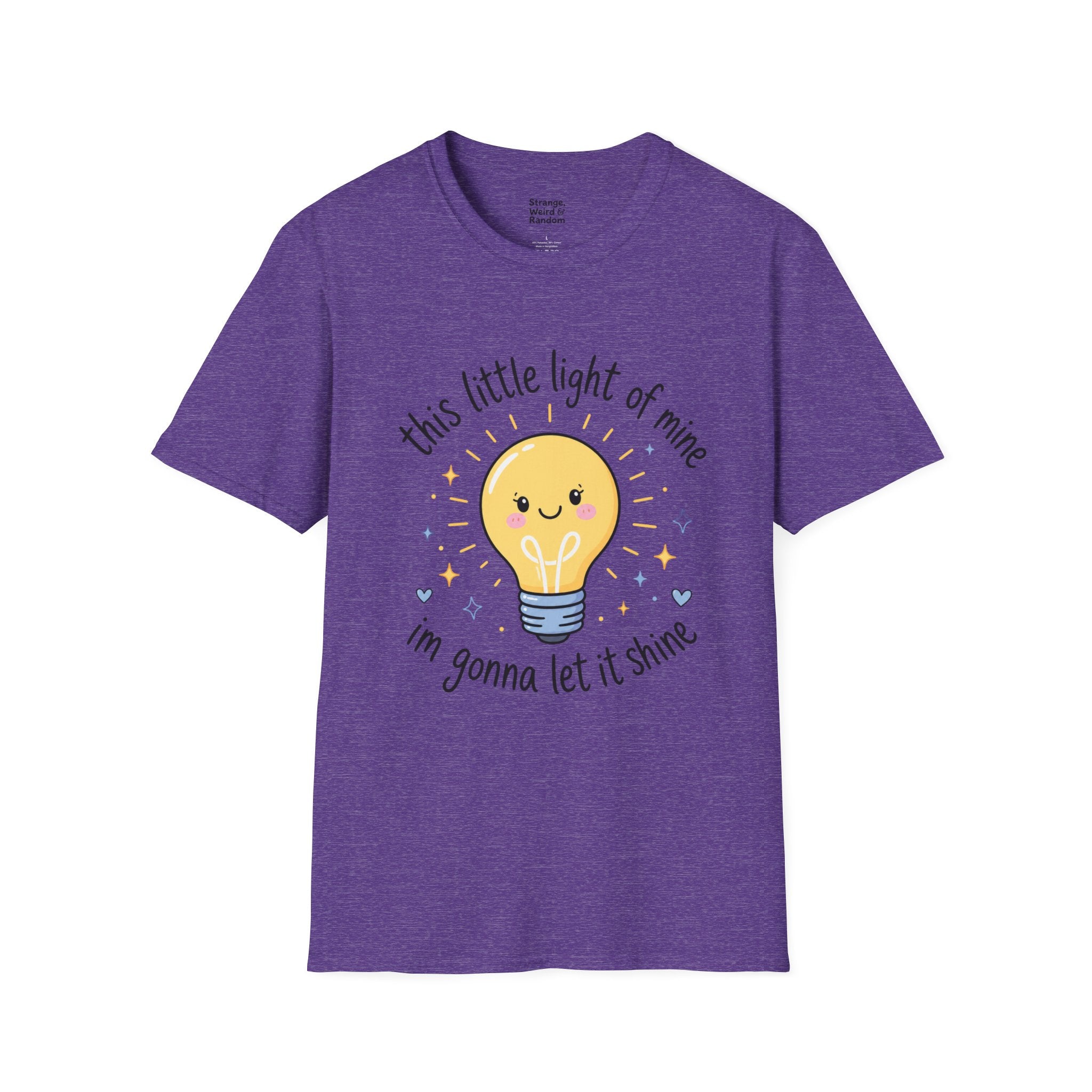 T-Shirt — "This Little Light of Mine" Cute Smiling Lightbulb Inspirational Tee