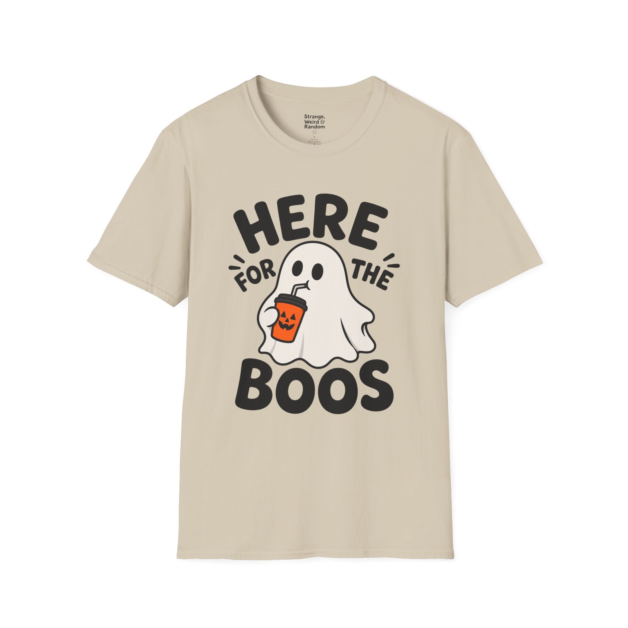 Here for the Boos T-Shirt | Halloween Ghost Graphic Tee