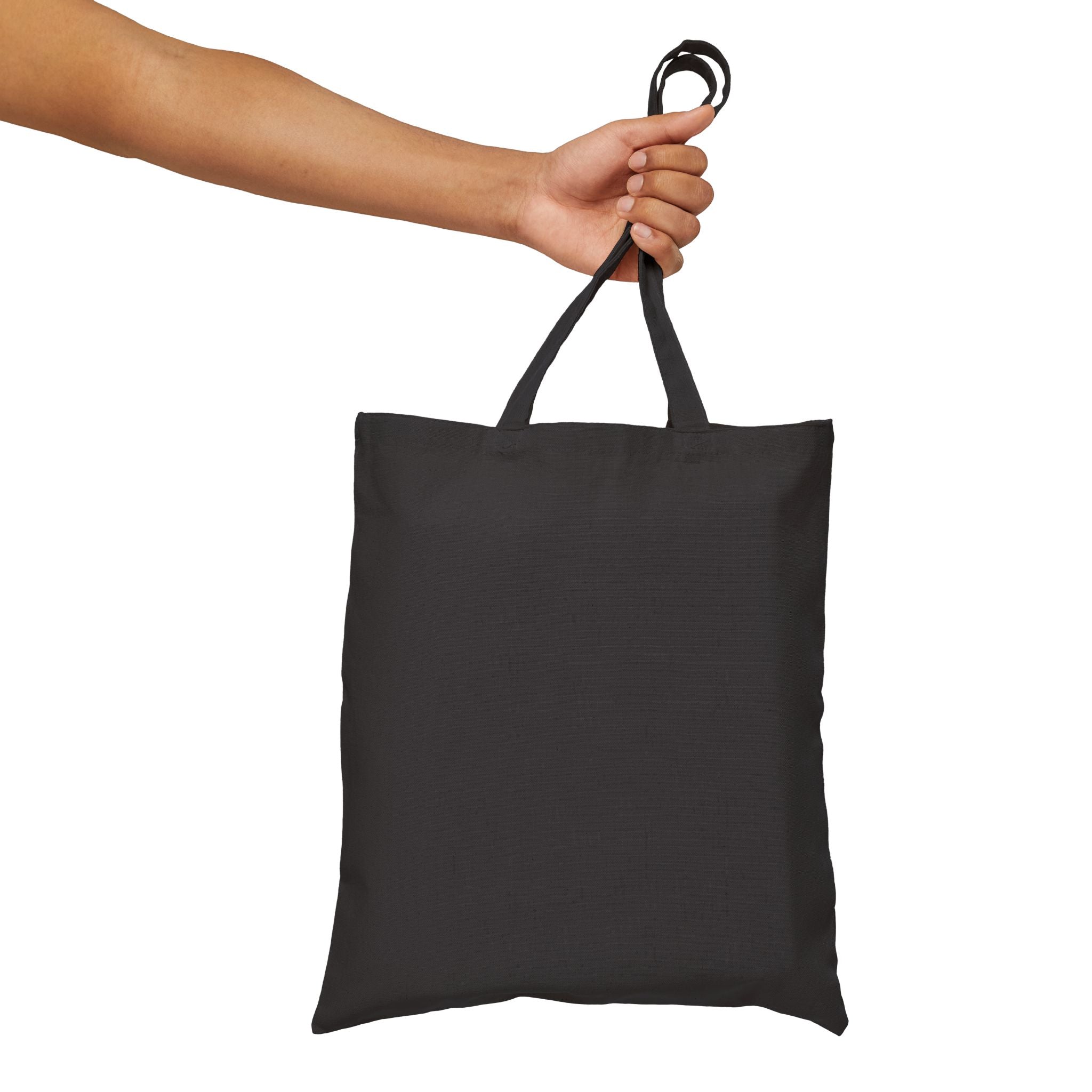 Reusable Single Sided Trick-or-Treat Bag Halloween Cotton Canvas Tote — Cute Pumpkin with Black Cat & Ghosts, Trick or Treat