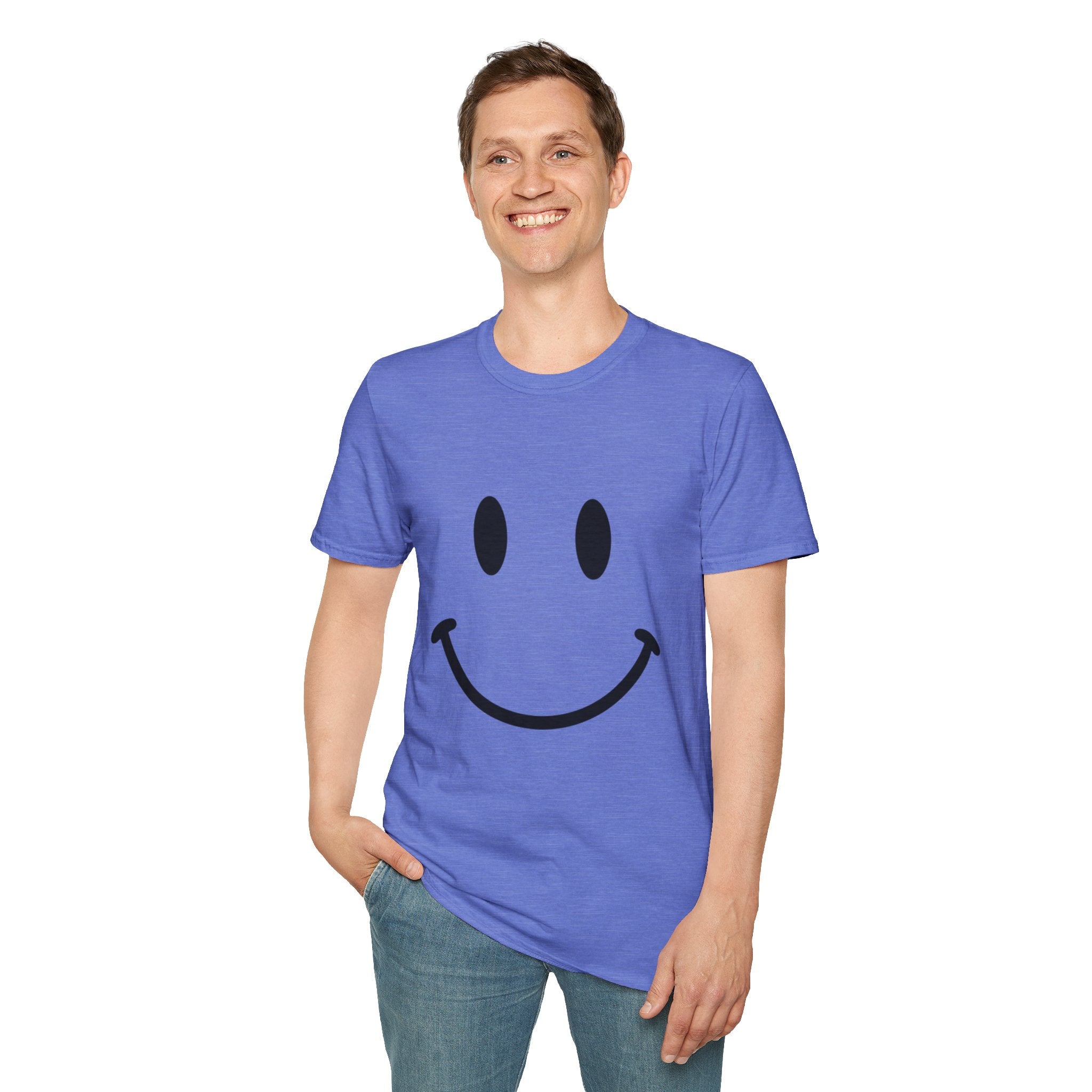 Large Black Smiley Face T-Shirt | Orange Graphic Tee