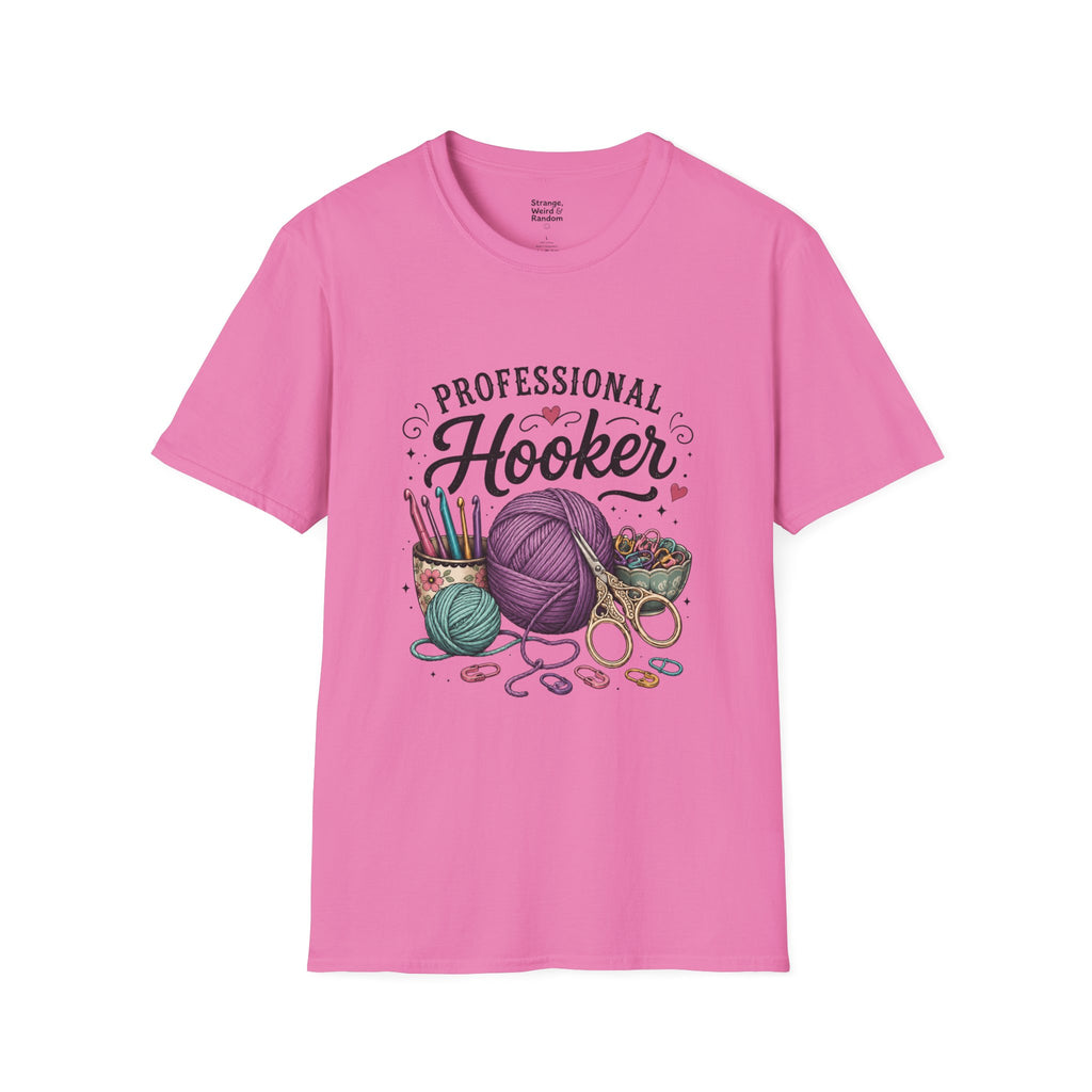 Professional Hooker Crochet Yarn T-Shirt | Knitting Hooks, Ball of Yarn
