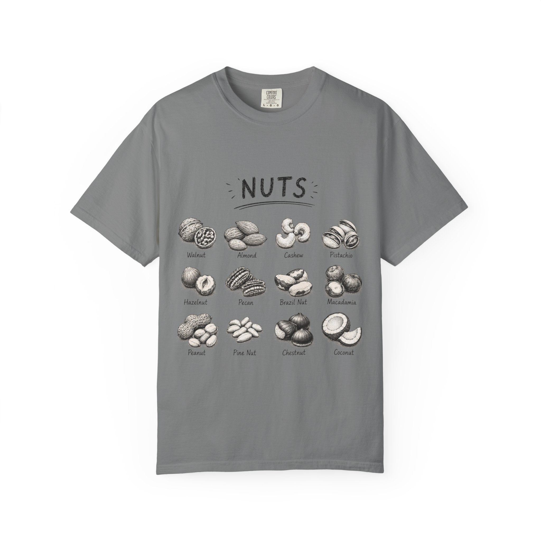 Nuts Illustrated T-Shirt — Vintage Botanical Nut Chart Tee