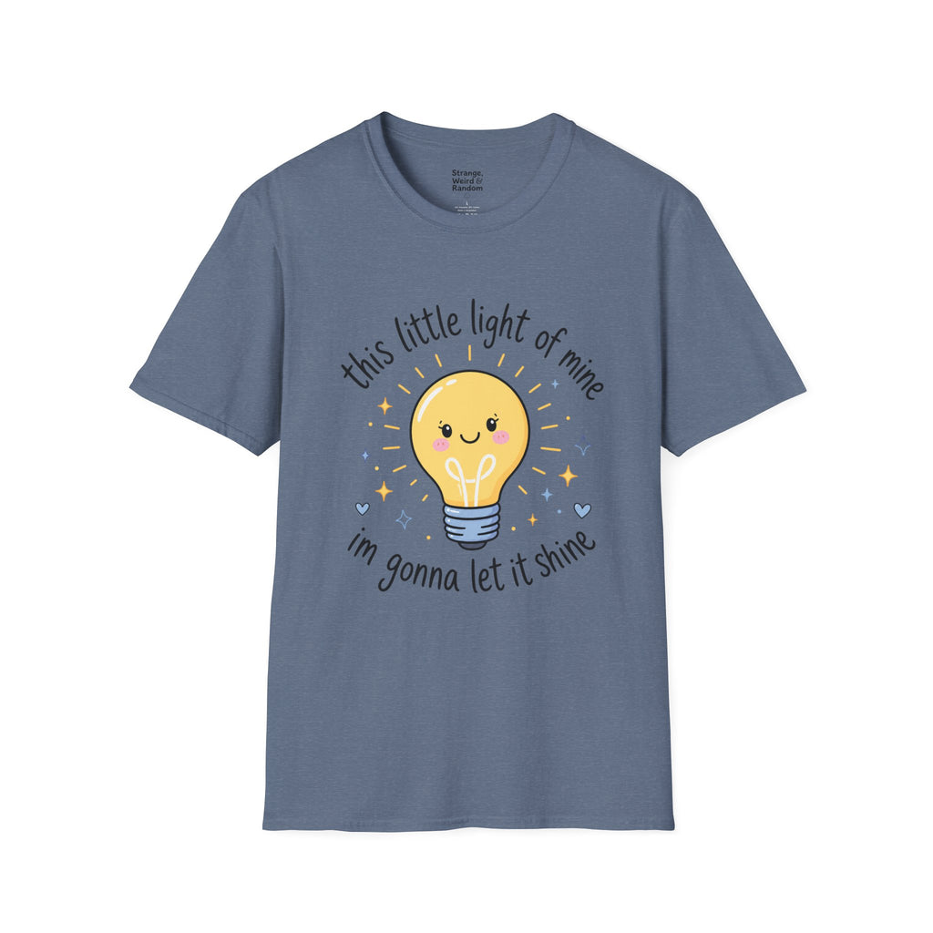T-Shirt — "This Little Light of Mine" Cute Smiling Lightbulb Inspirational Tee
