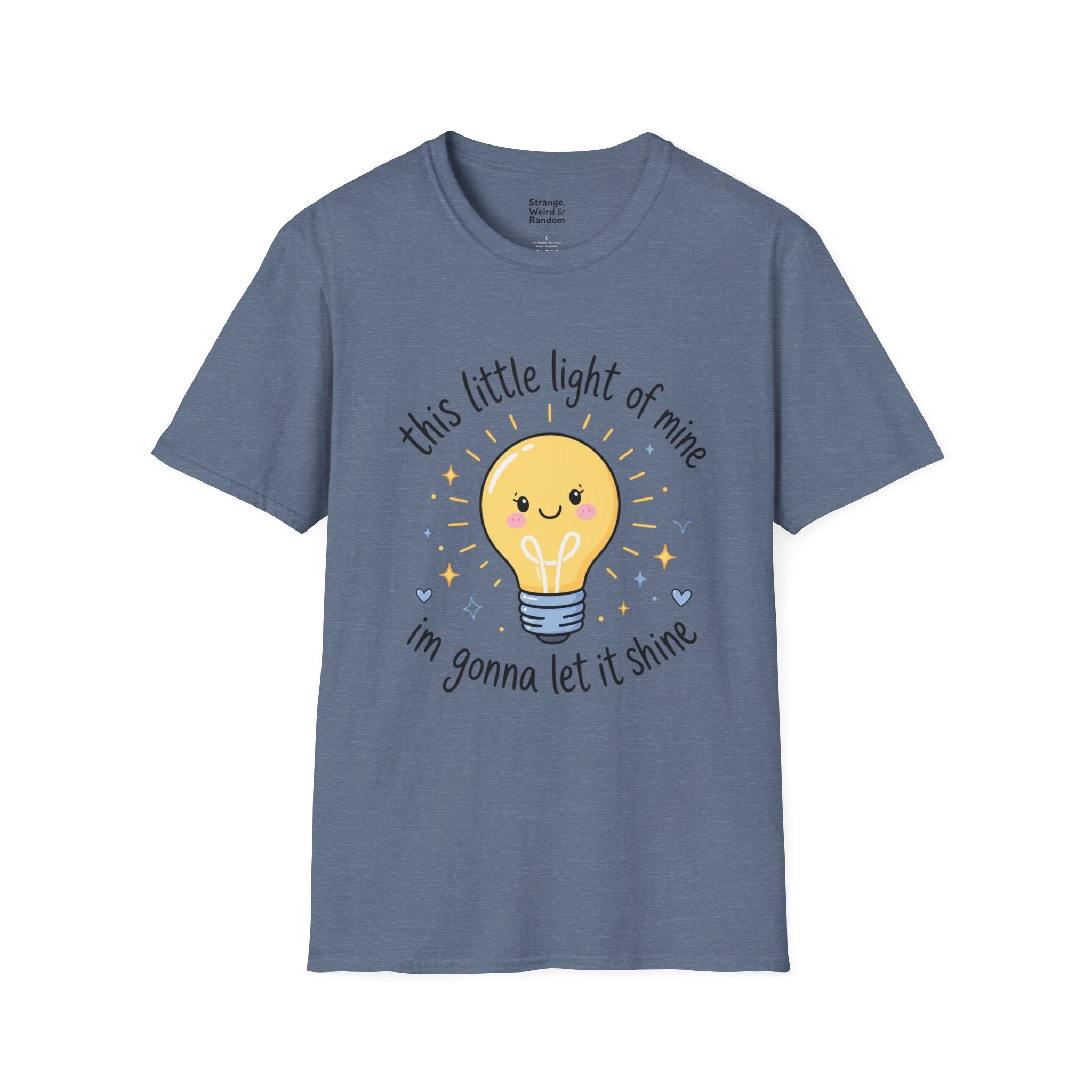 T-Shirt — "This Little Light of Mine" Cute Smiling Lightbulb Inspirational Tee