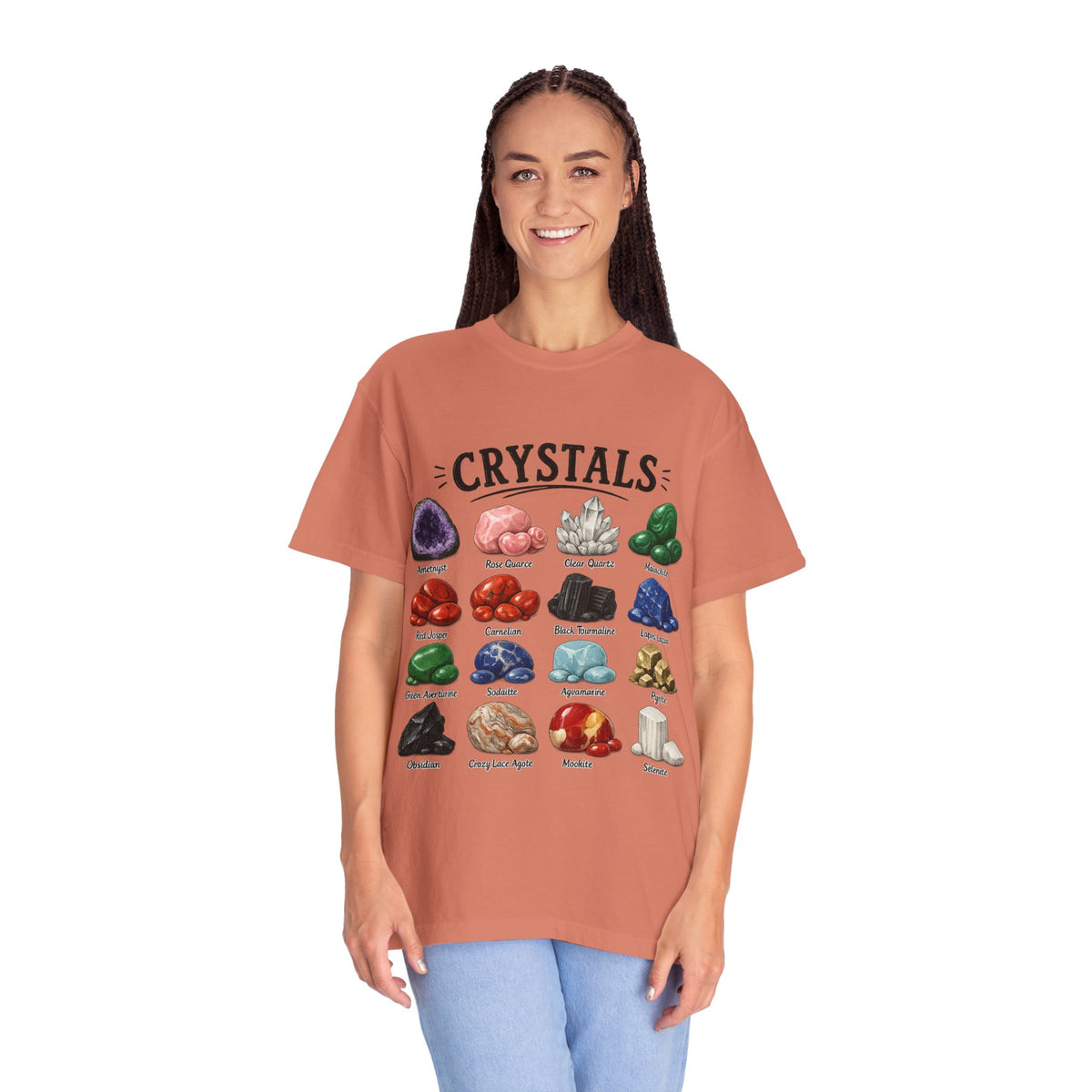 Crystal Guide T-Shirt — Illustrated Gemstone Chart Tee