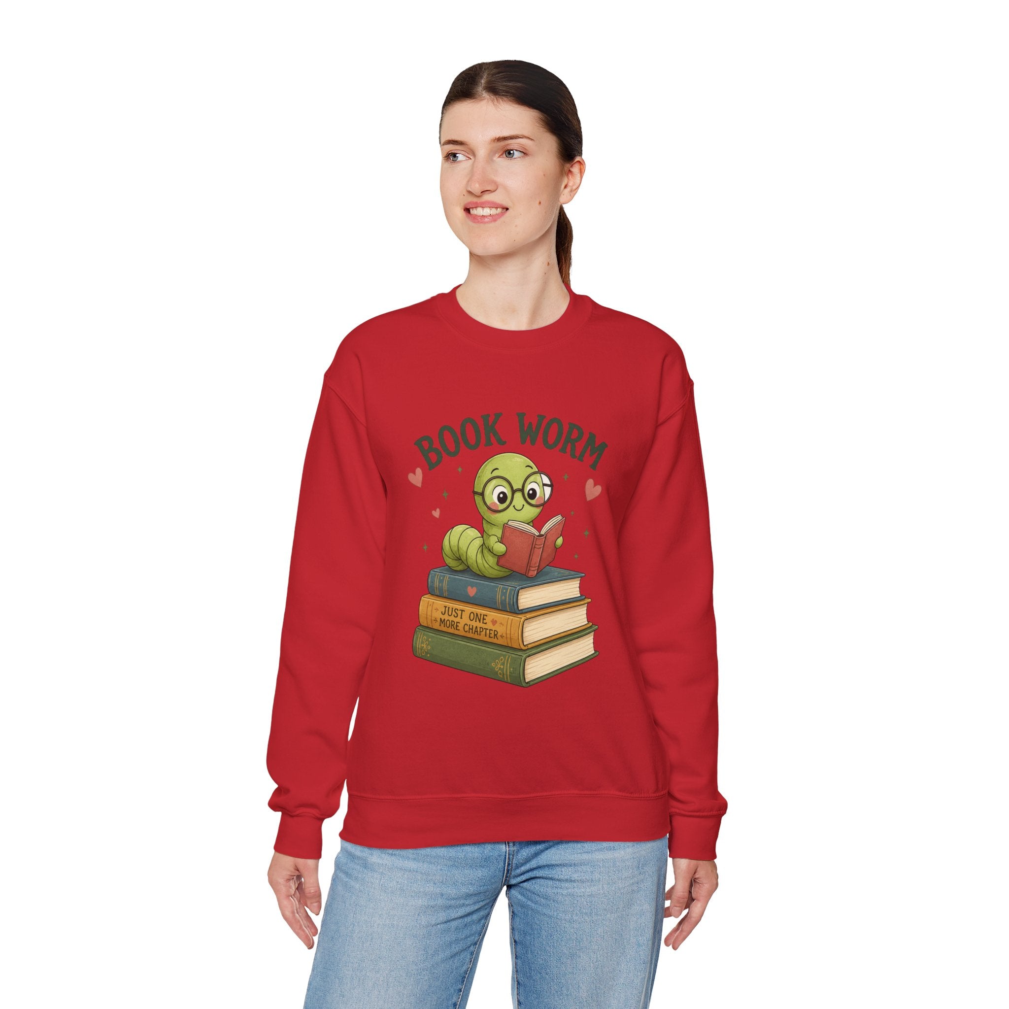 Book Worm Sweatshirt — Cute Reading Lover Crewneck