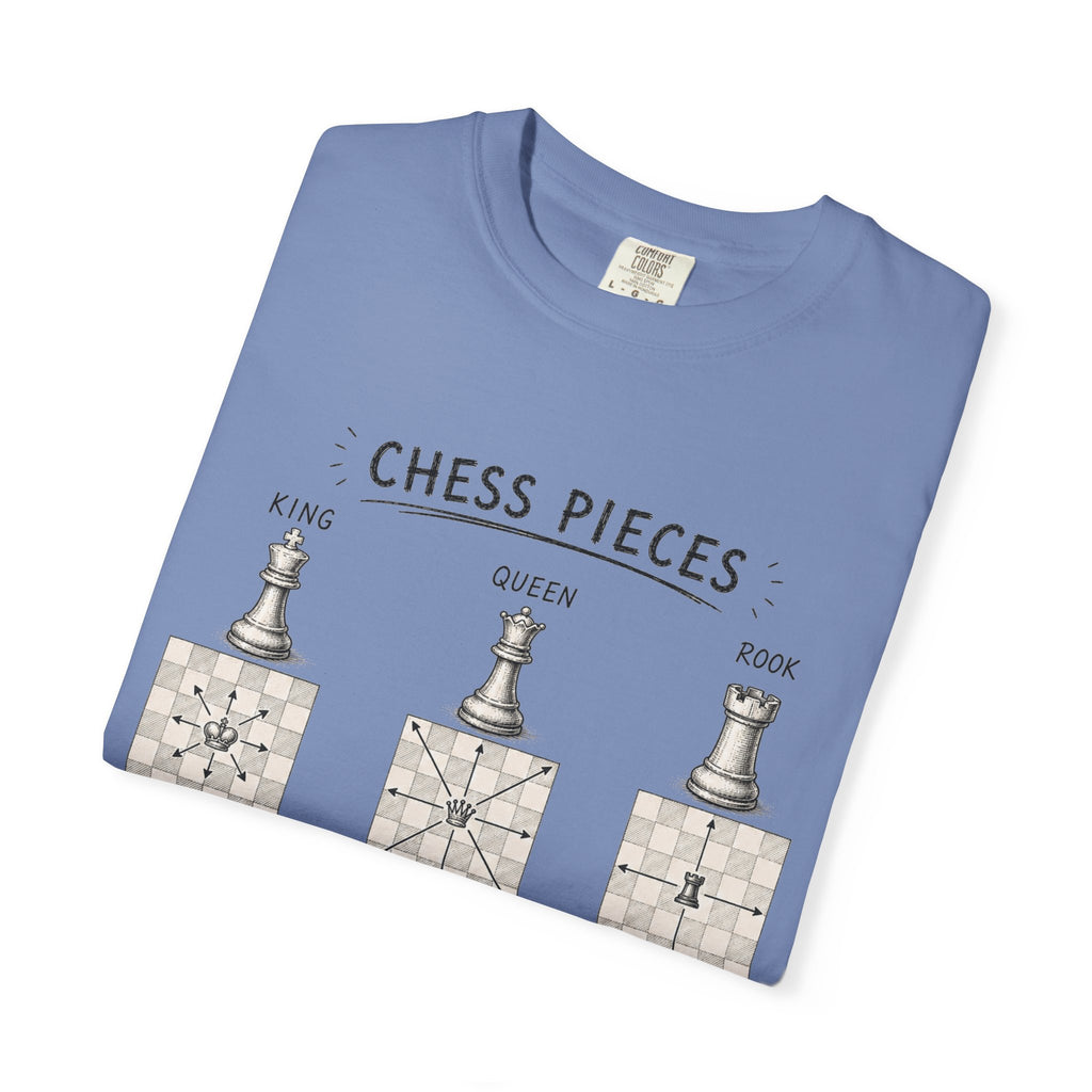 Chess Pieces Illustrated T-Shirt — Vintage Diagram Tee for Players & Fans