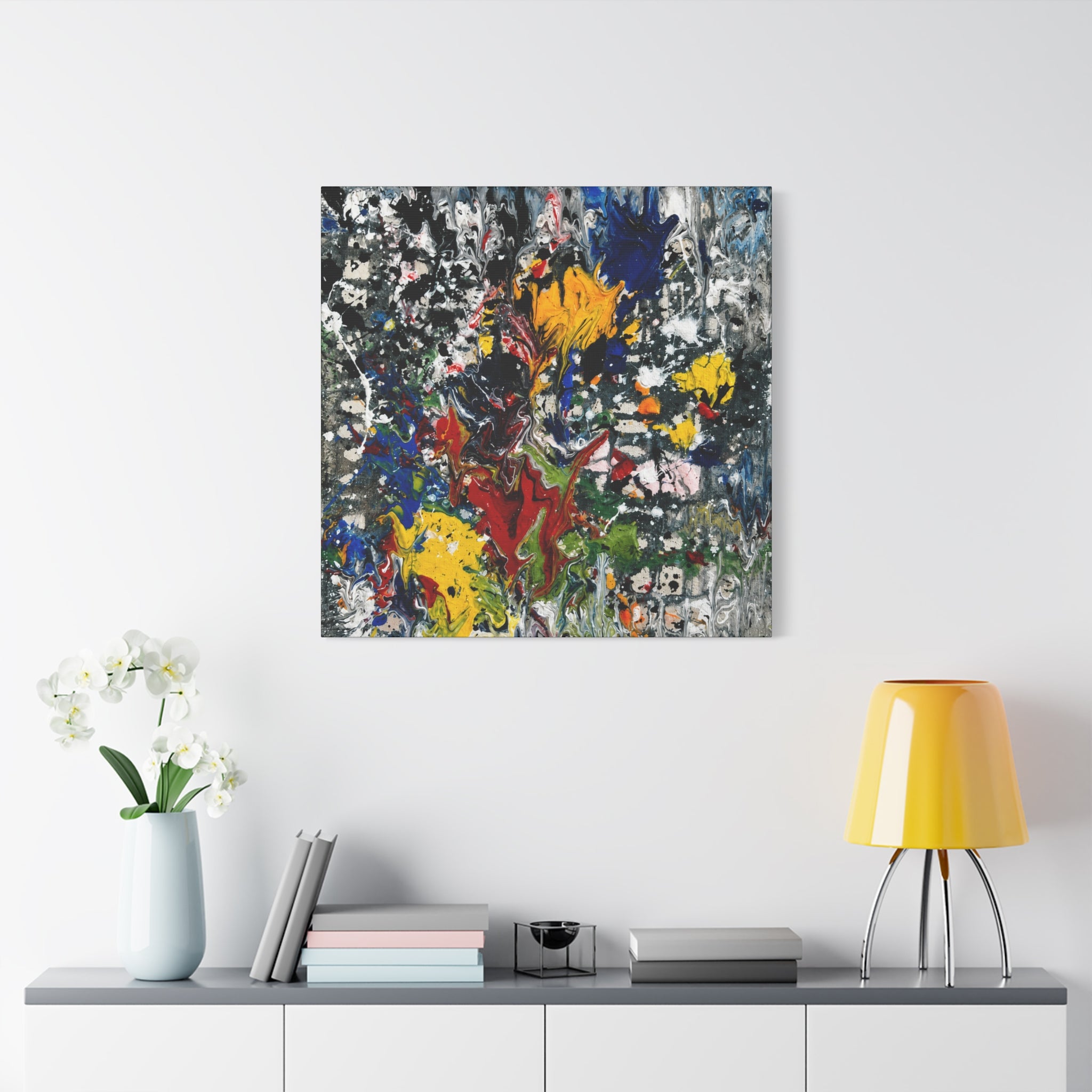 Abstract Floral Splash Matte Canvas Art - Stretched 1.25"