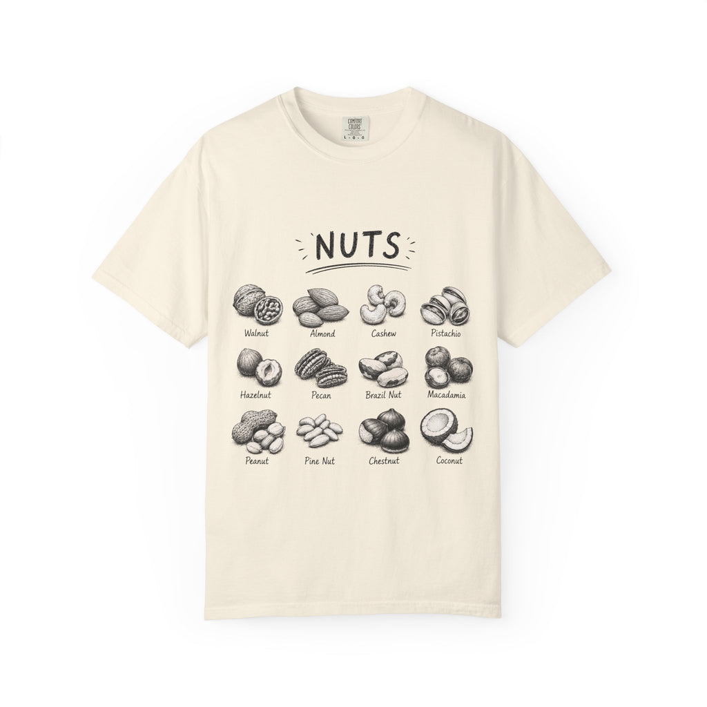 Nuts Illustrated T-Shirt — Vintage Botanical Nut Chart Tee