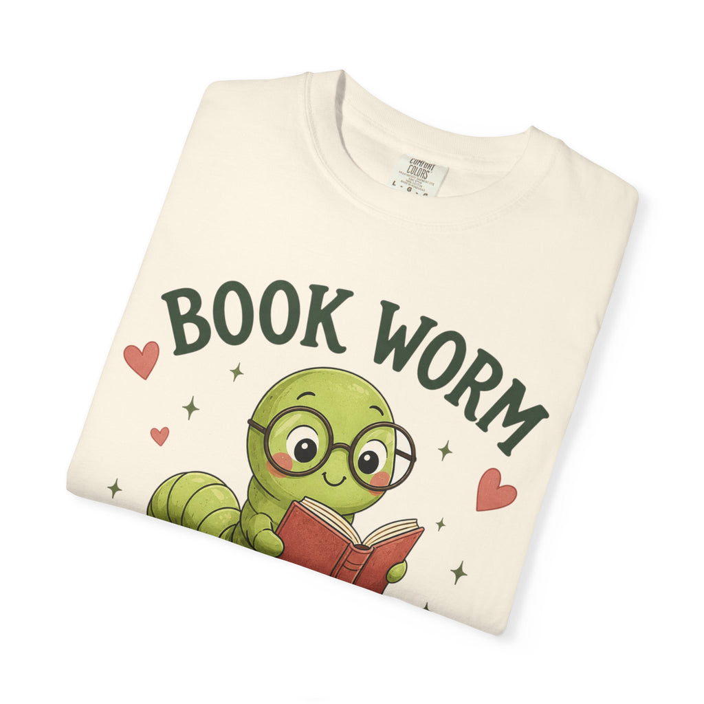 Book Worm T-Shirt – Cute Reading Worm Graphic Tee ("Just One More Chapter")