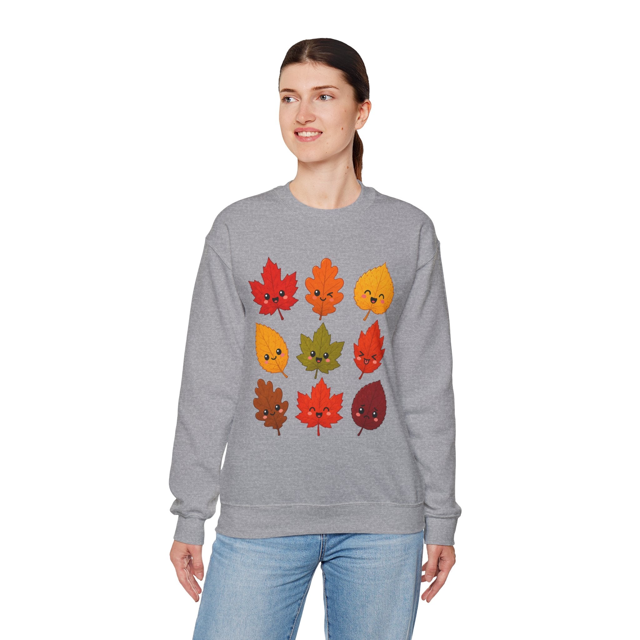 Autumn Leaves Crewneck Sweatshirt — Cute Kawaii Fall Leaf Design