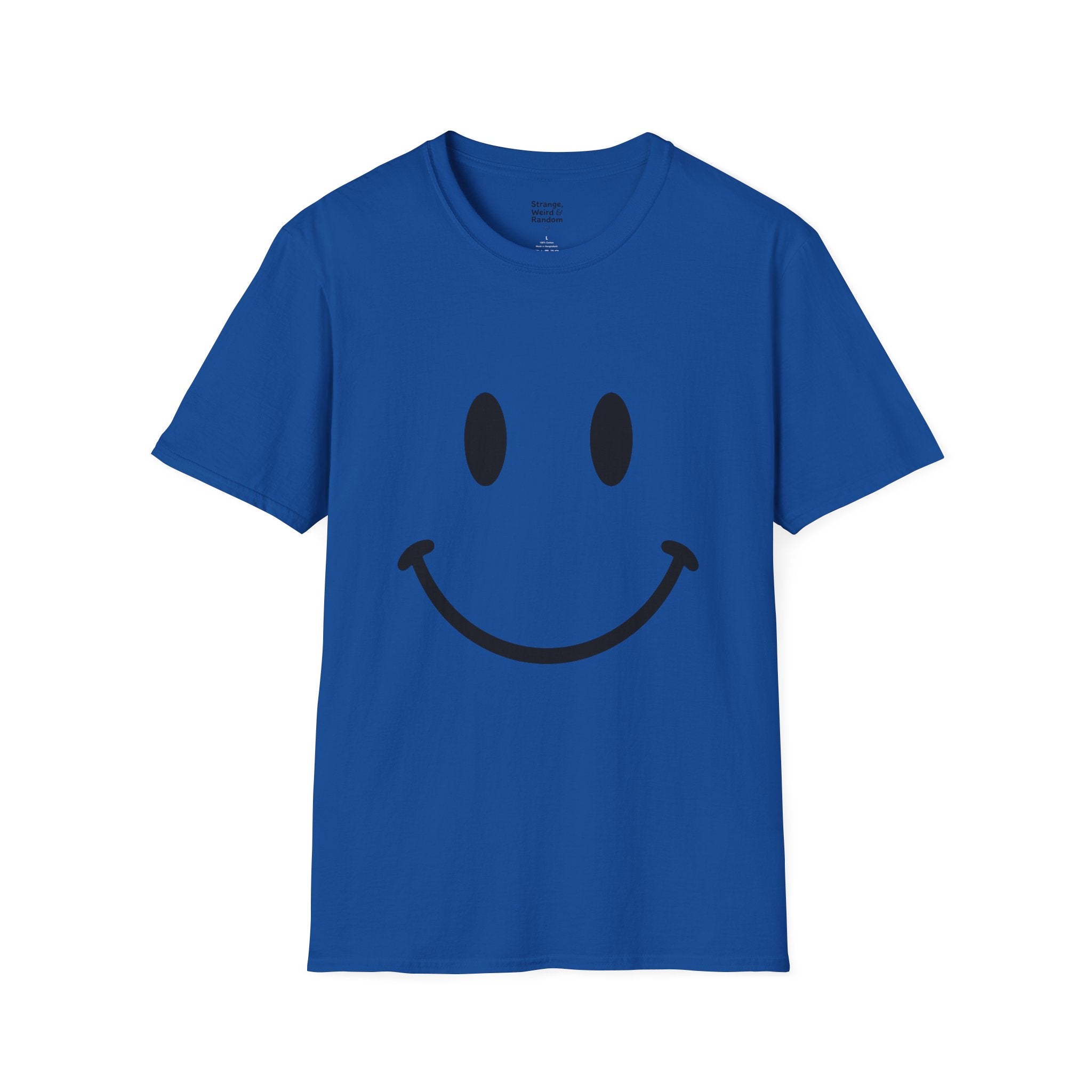 Large Black Smiley Face T-Shirt | Orange Graphic Tee