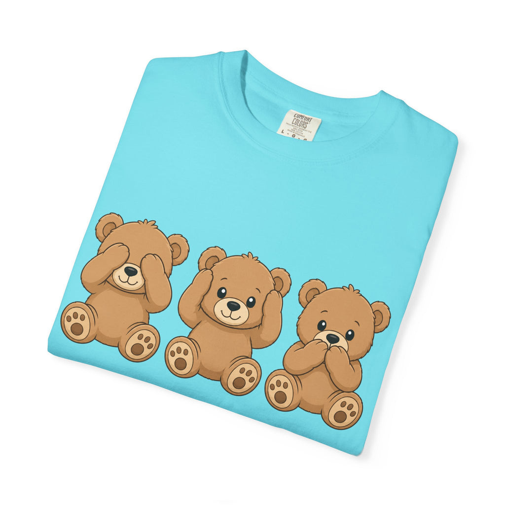 See No Evil Bears T‑Shirt — Cute Three Teddy Design, Cute Animal Tee for Kids & Adults