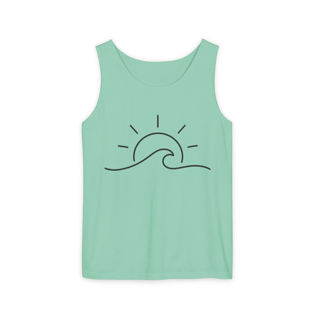 Sunrise Wave Tank Top — Minimal Beach Graphic