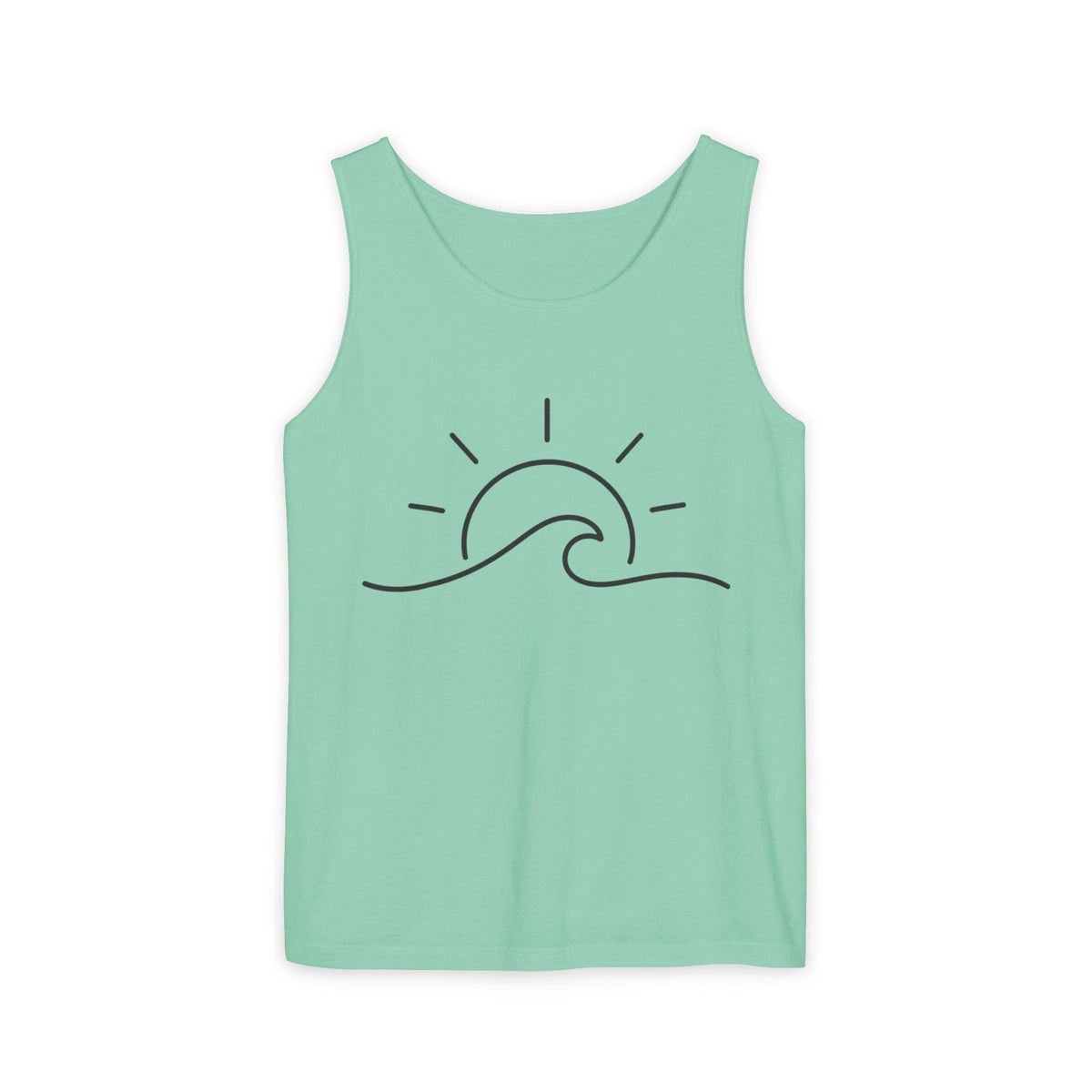 Sunrise Wave Tank Top — Minimal Beach Graphic