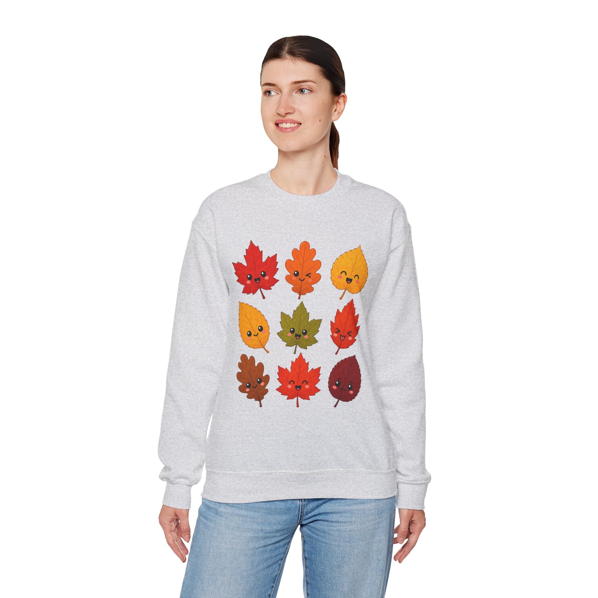 Autumn Leaves Crewneck Sweatshirt — Cute Kawaii Fall Leaf Design