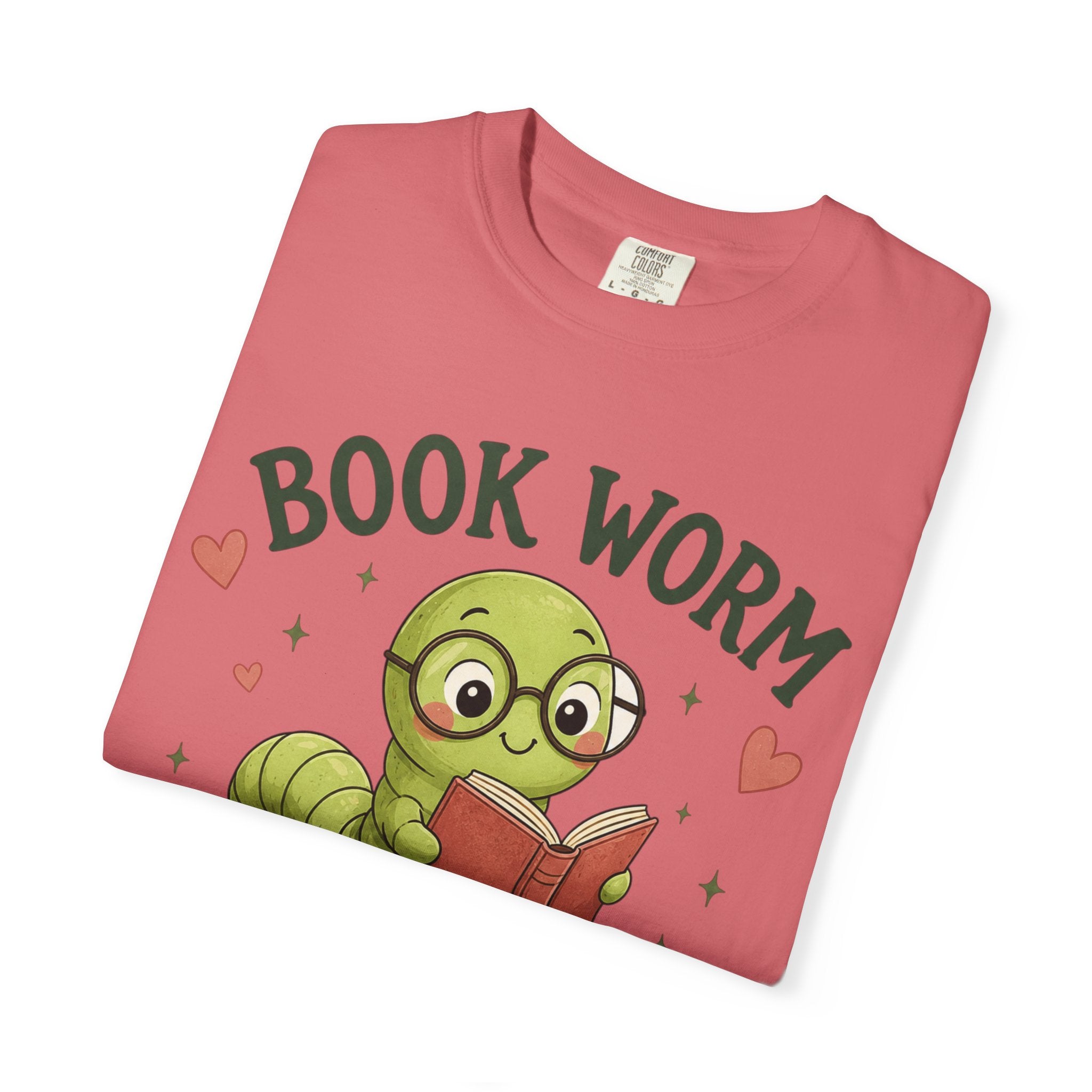 Book Worm T-Shirt – Cute Reading Worm Graphic Tee ("Just One More Chapter")