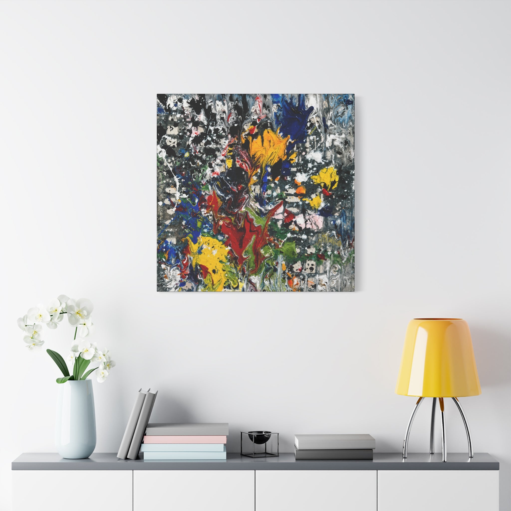 Abstract Floral Splash Matte Canvas Art - Stretched 1.25"