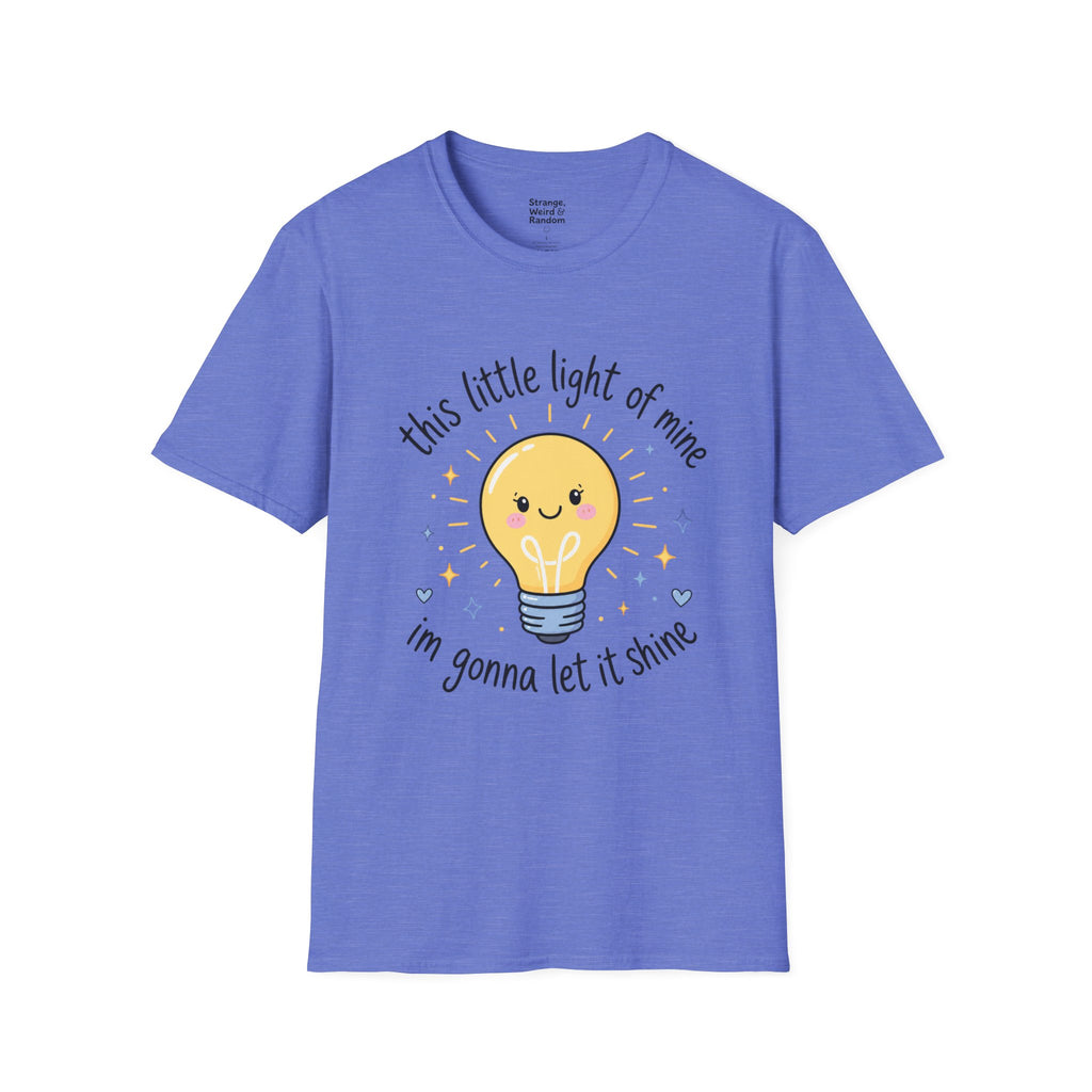T-Shirt — "This Little Light of Mine" Cute Smiling Lightbulb Inspirational Tee