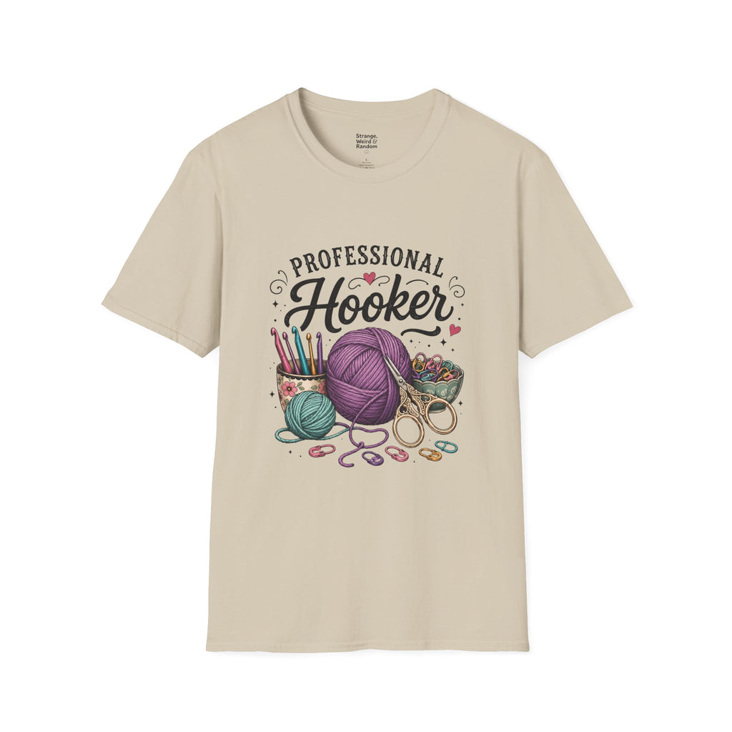 Professional Hooker Crochet Yarn T-Shirt | Knitting Hooks, Ball of Yarn