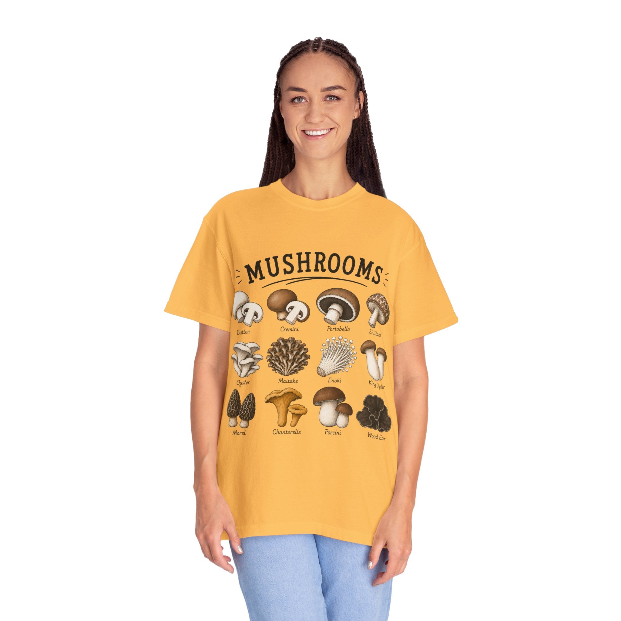 Mushroom Guide T-Shirt — Illustrated Edible & Wild Fungi Chart