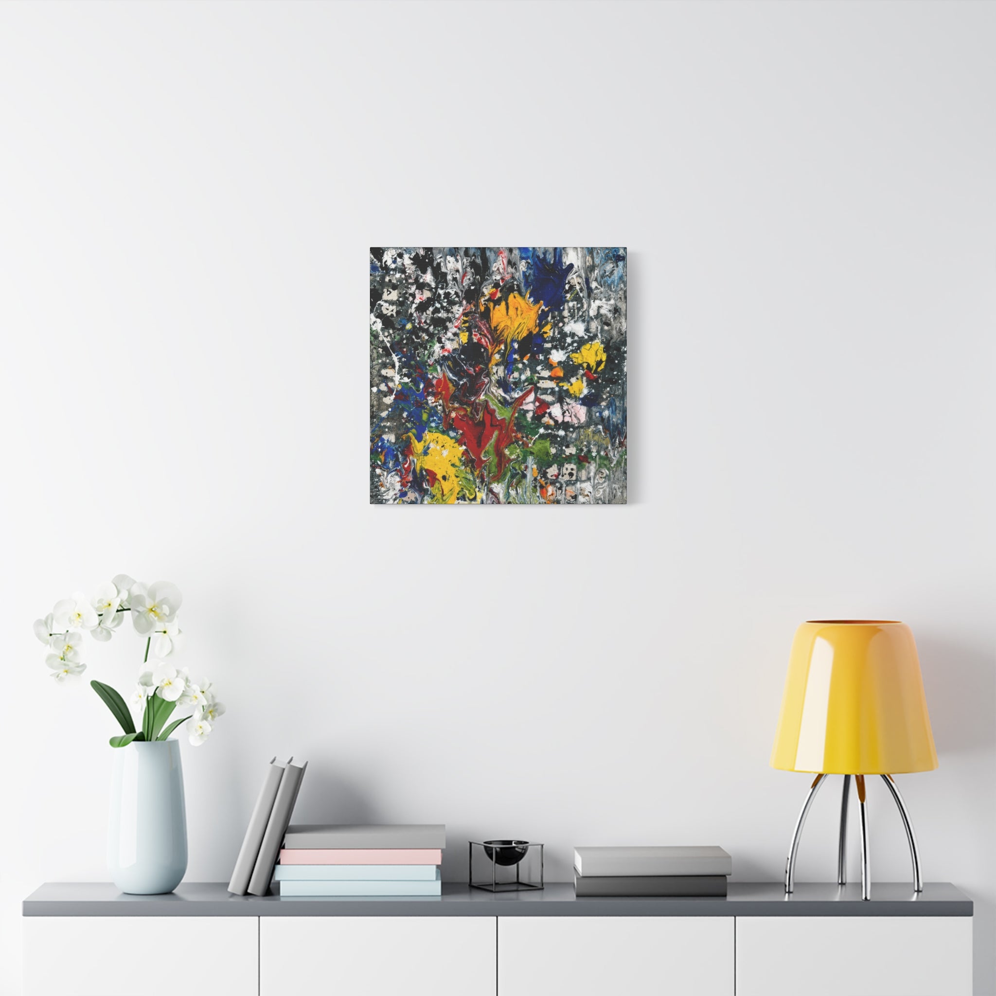 Abstract Floral Splash Matte Canvas Art - Stretched 1.25"