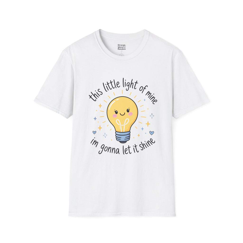 T-Shirt — "This Little Light of Mine" Cute Smiling Lightbulb Inspirational Tee