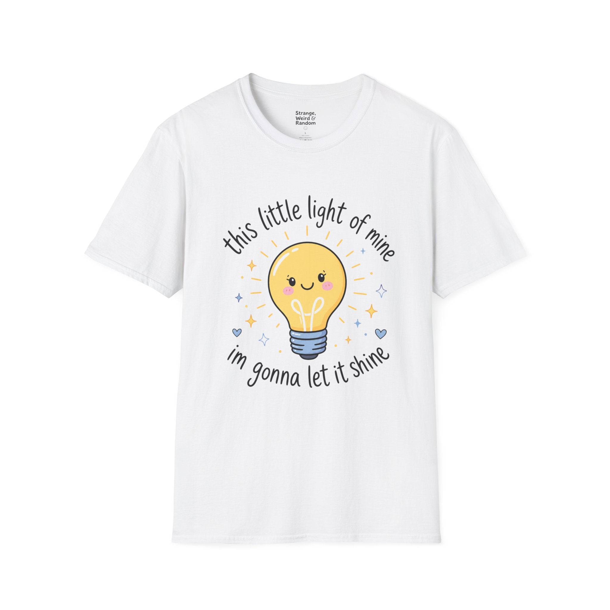 T-Shirt — "This Little Light of Mine" Cute Smiling Lightbulb Inspirational Tee