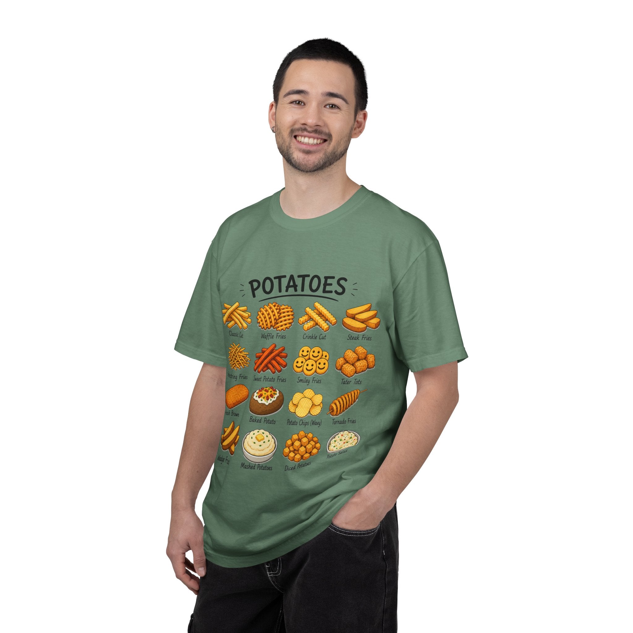 Potato Varieties T-Shirt — Cute Illustrated 'Potatoes' Chart Tee
