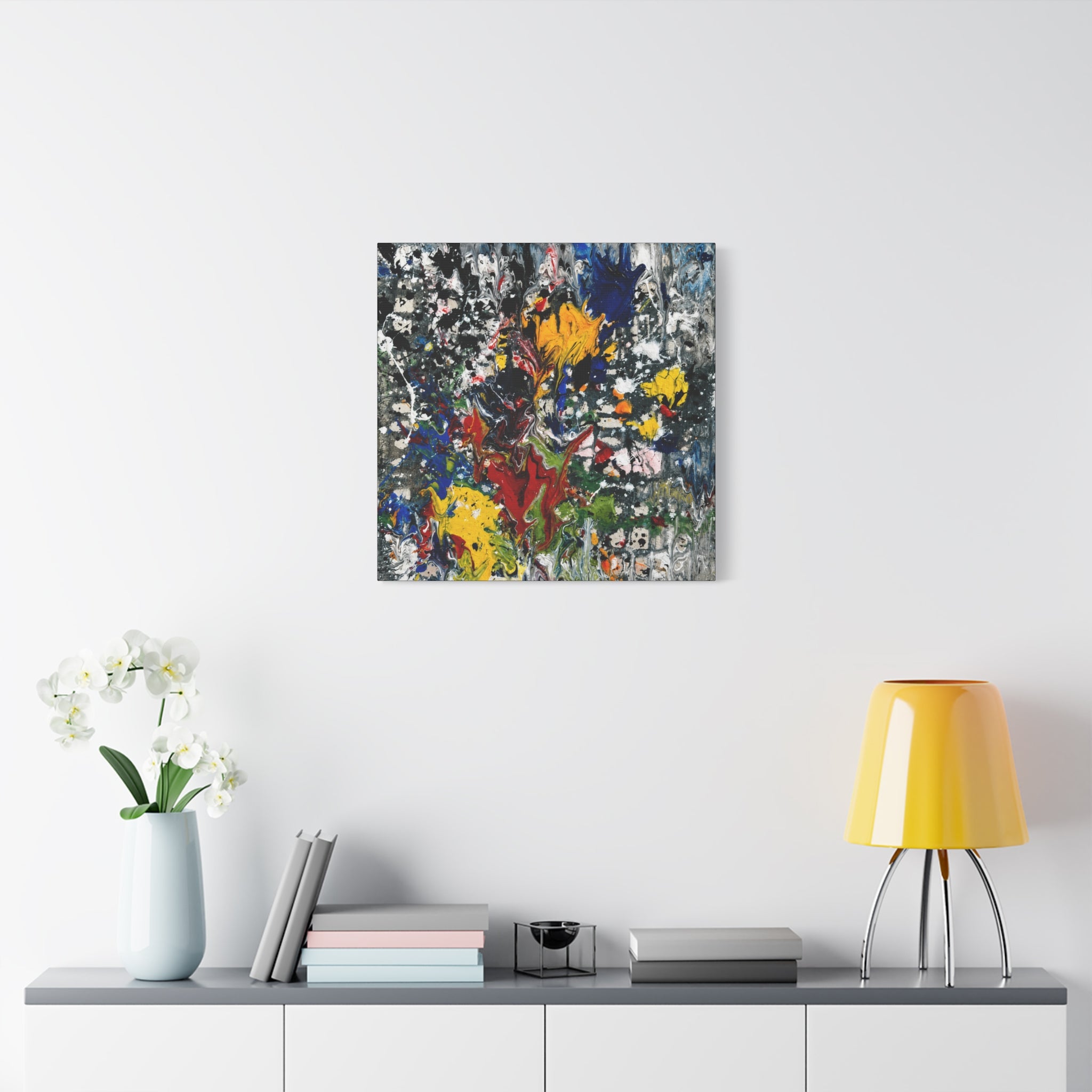 Abstract Floral Splash Matte Canvas Art - Stretched 1.25"