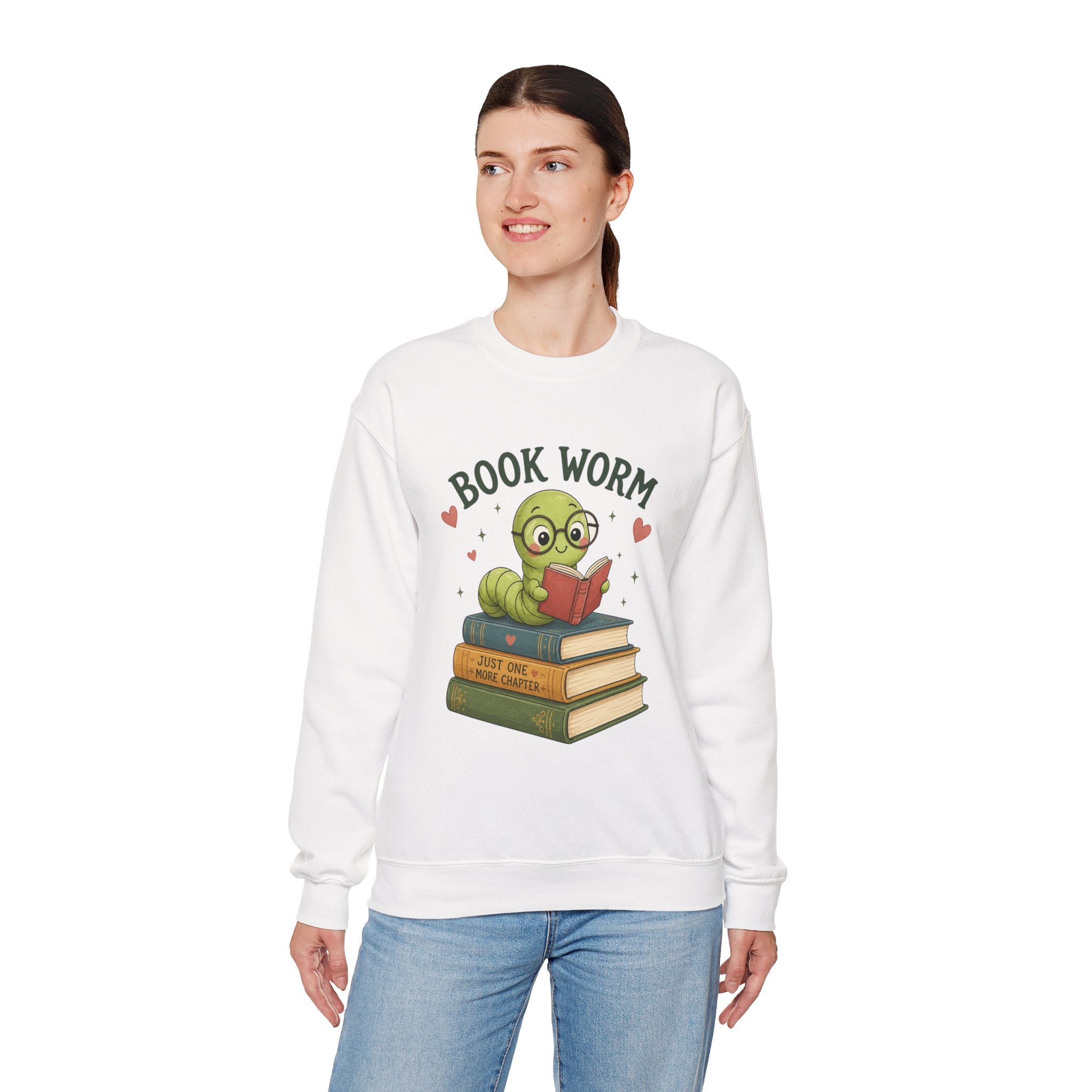Book Worm Sweatshirt — Cute Reading Lover Crewneck