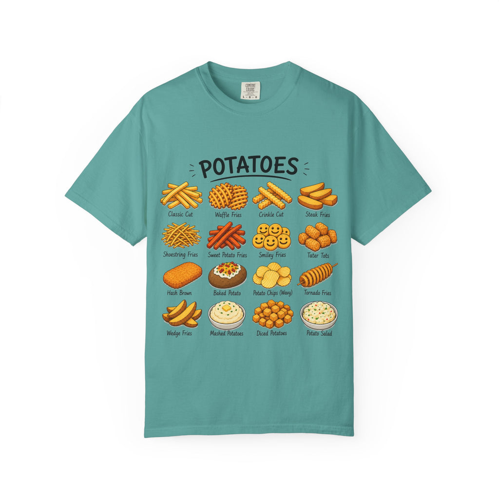 Potato Varieties T-Shirt — Cute Illustrated 'Potatoes' Chart Tee