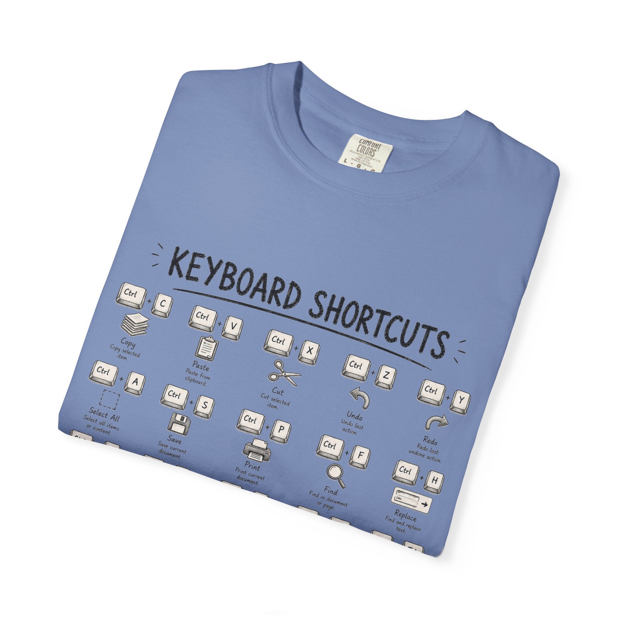 Keyboard Shortcuts T-Shirt — Programmer Tech Cheat Sheet Tee