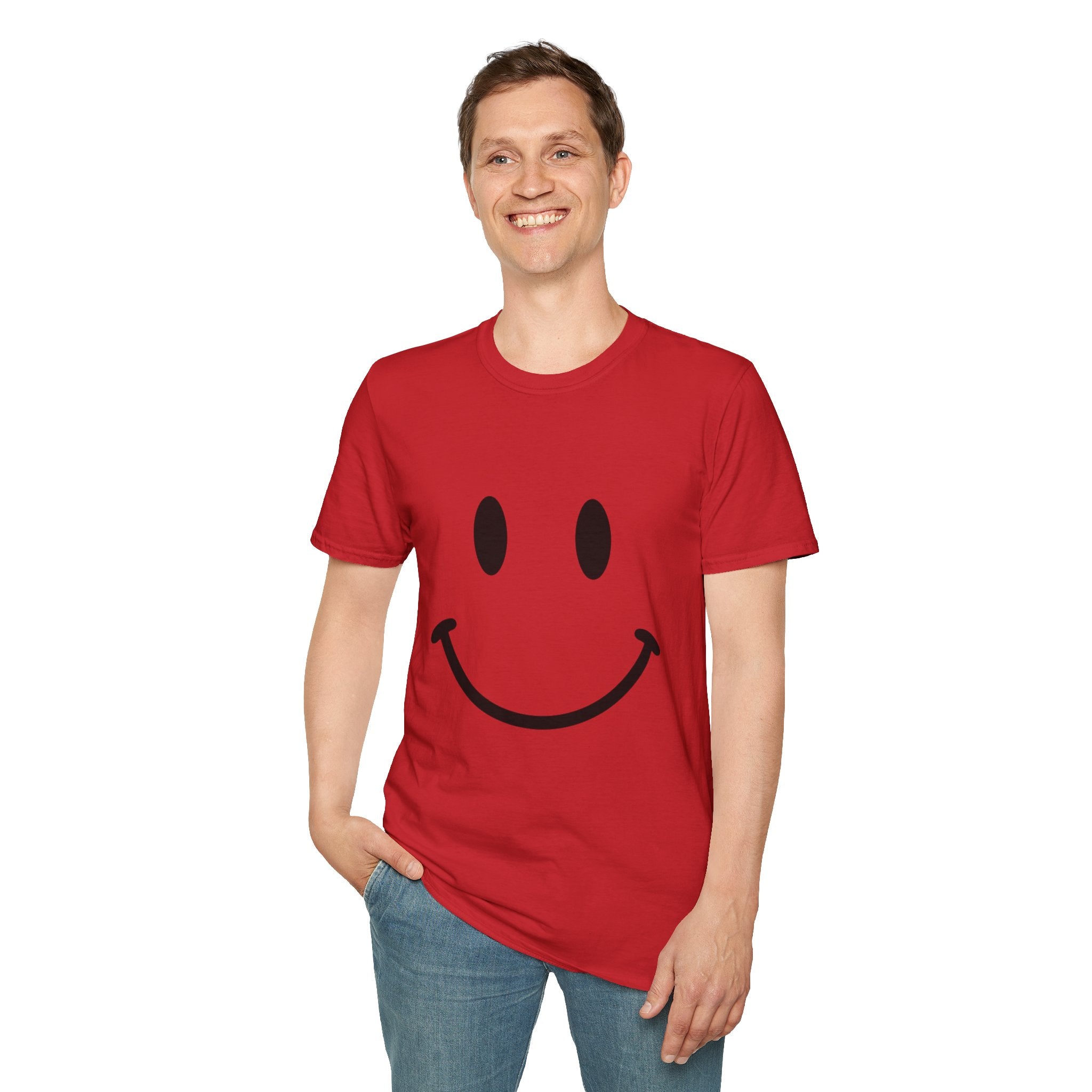 Large Black Smiley Face T-Shirt | Orange Graphic Tee