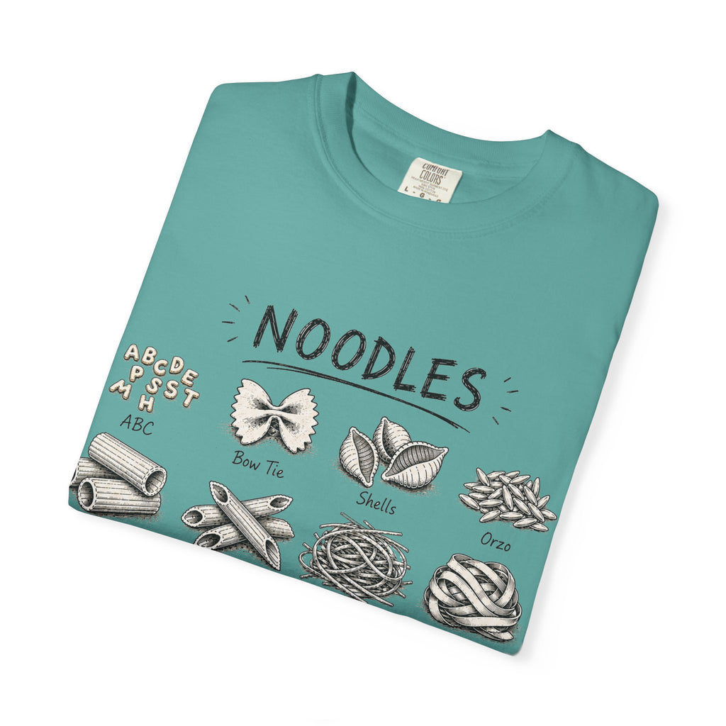 Noodles Chart T-Shirt — Illustrated Pasta Types Tee