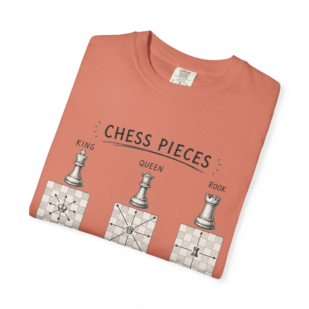 Chess Pieces Illustrated T-Shirt — Vintage Diagram Tee for Players & Fans