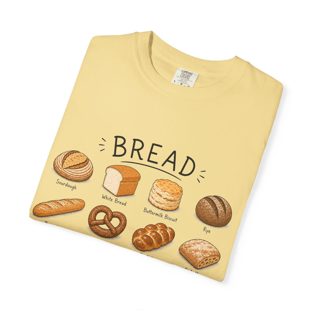Bread Types T-Shirt — Illustrated Bakery Breads Chart Tee