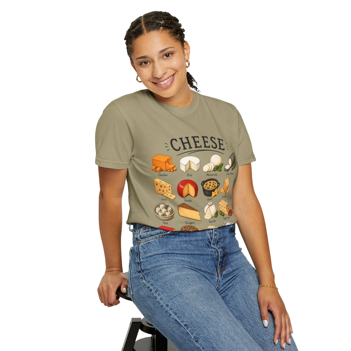 Cheese Types Illustrated T-Shirt — Vintage Cheese Chart Tee