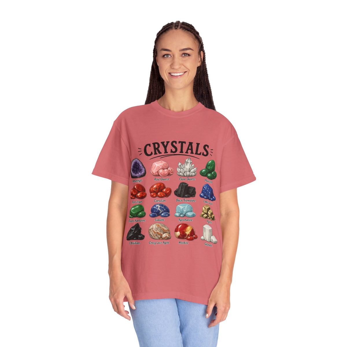 Crystal Guide T-Shirt — Illustrated Gemstone Chart Tee